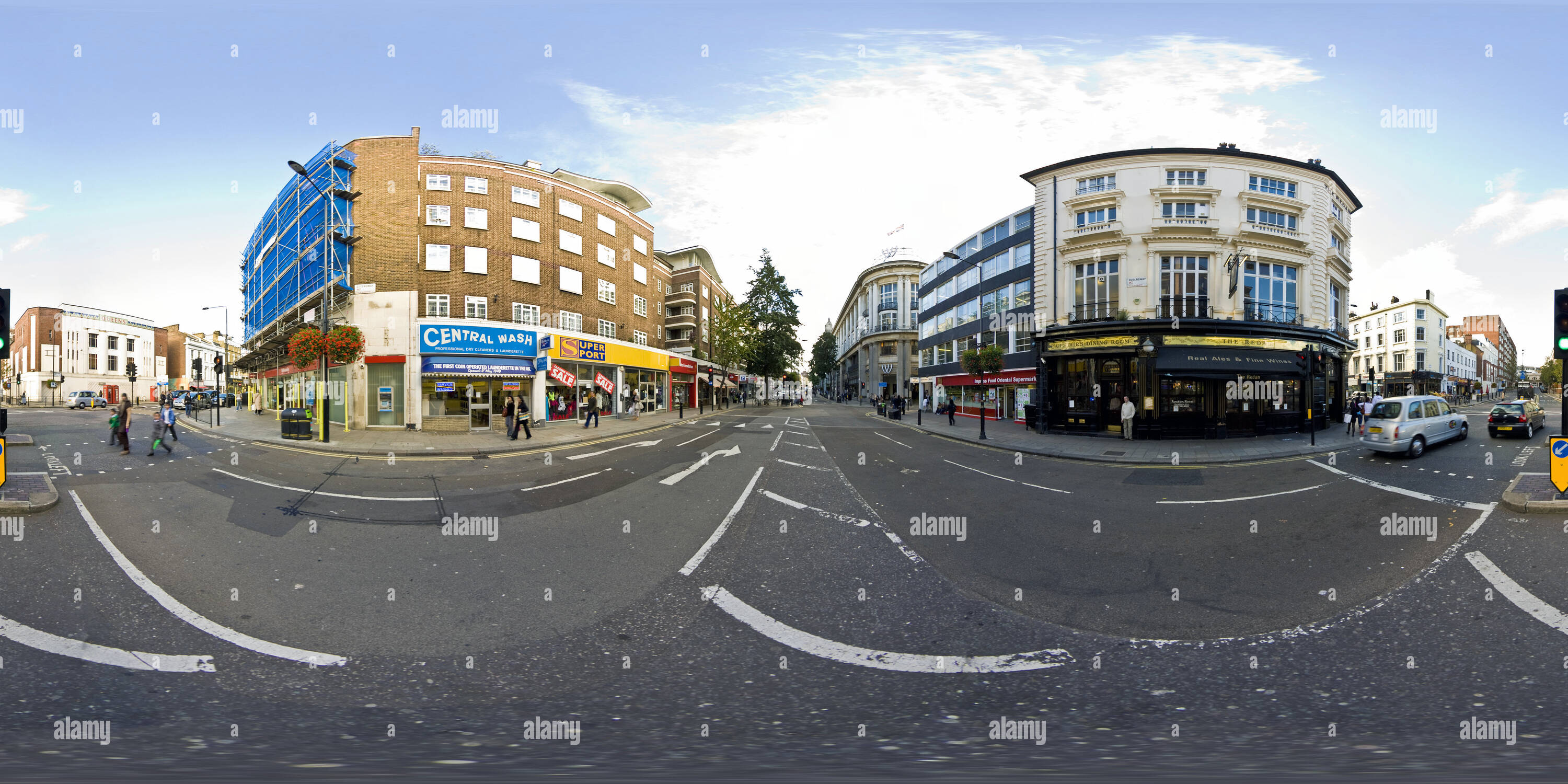 360 degree panoramic view of Queensway London W2