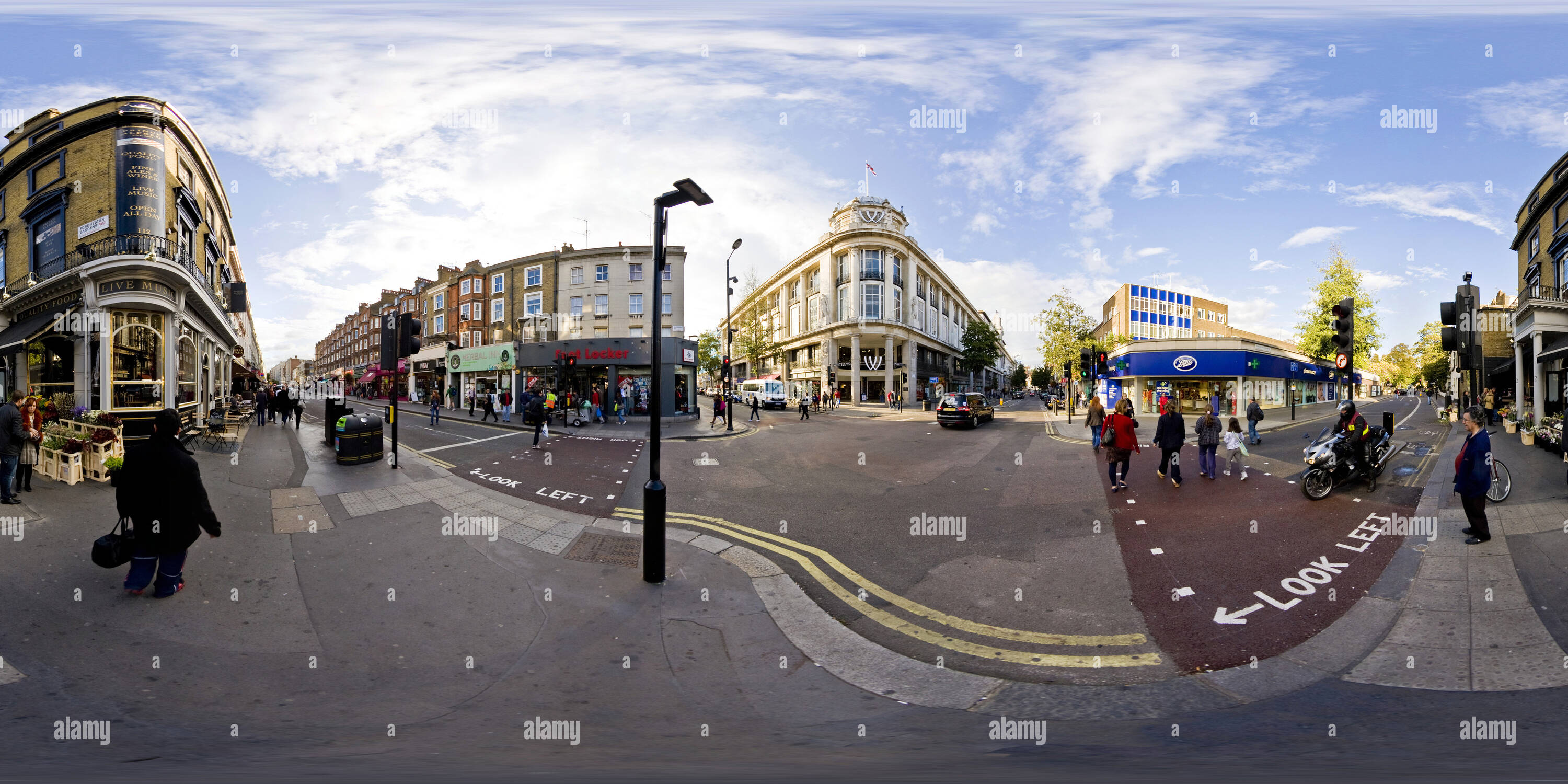 360 degree panoramic view of Whiteleys on Queensway London W2