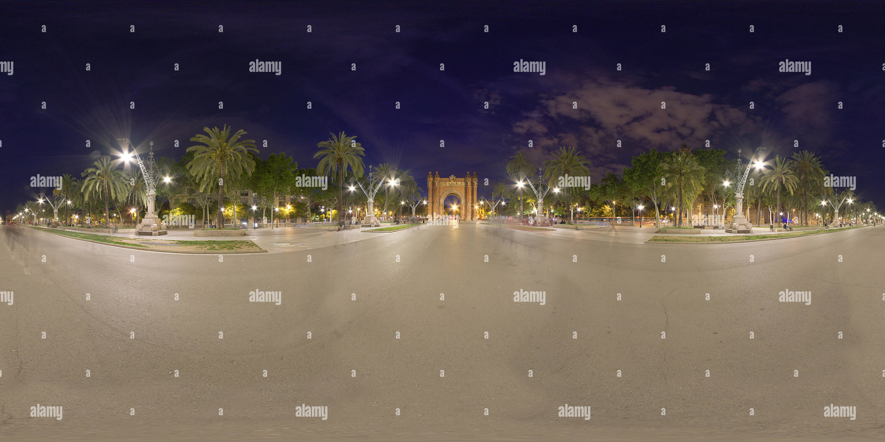 360 degree panoramic view of 360º photographs of the streets of Barcelona, Catalonia, Spain