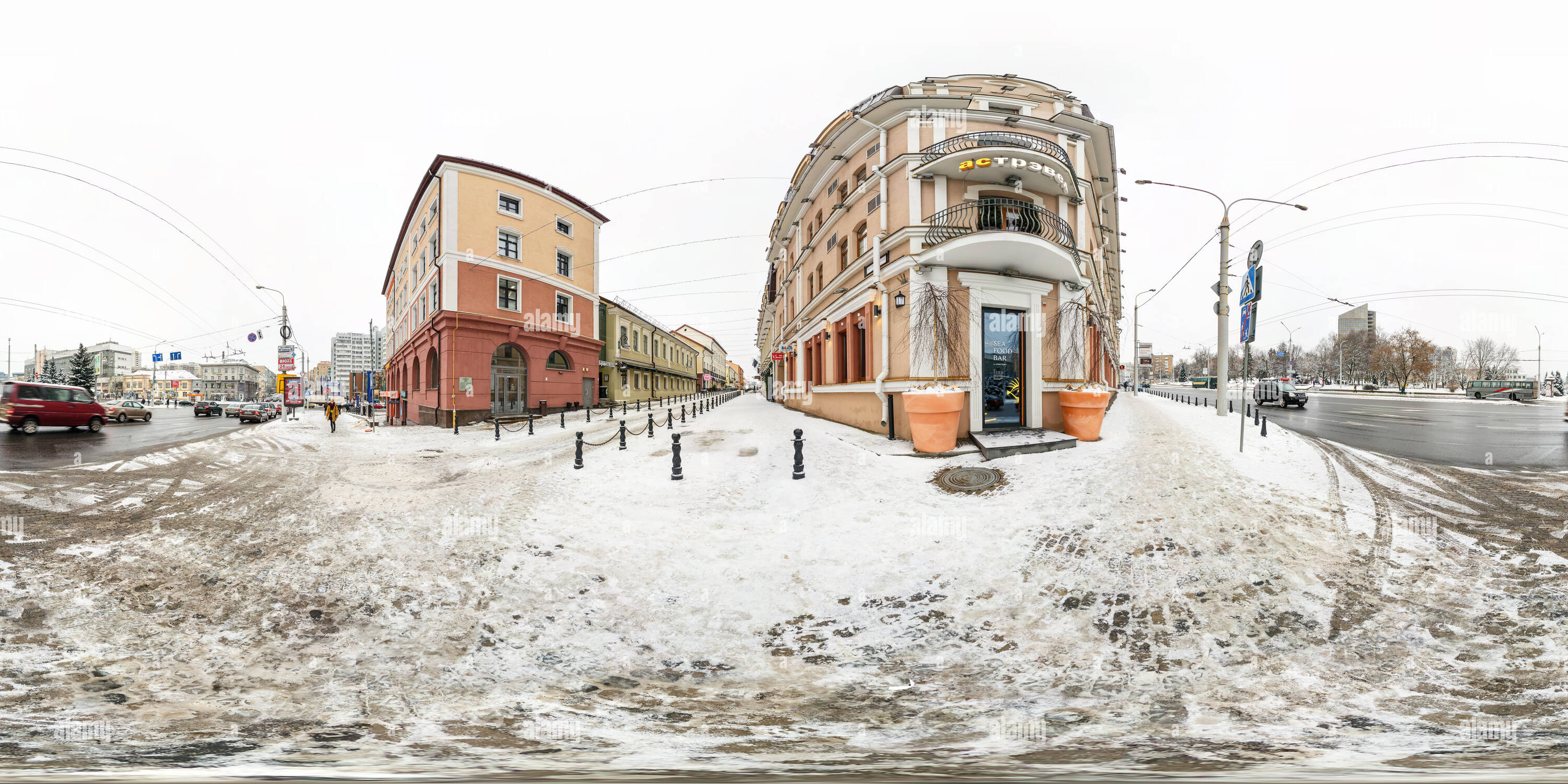 360° View Of MINSK, BELARUS -DECEMBER, 2018: Full Seamless Spherical ...