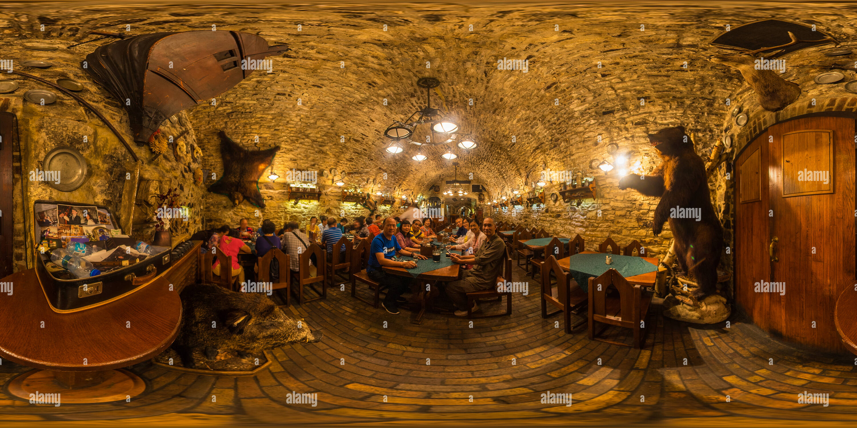 360° view of Underground restaurant in Prague's old town square - Alamy