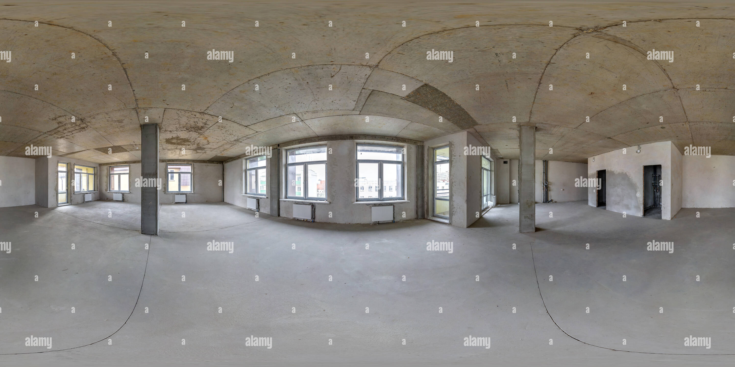 360° View of Empty room without repair. full seamless spherical hdri ...