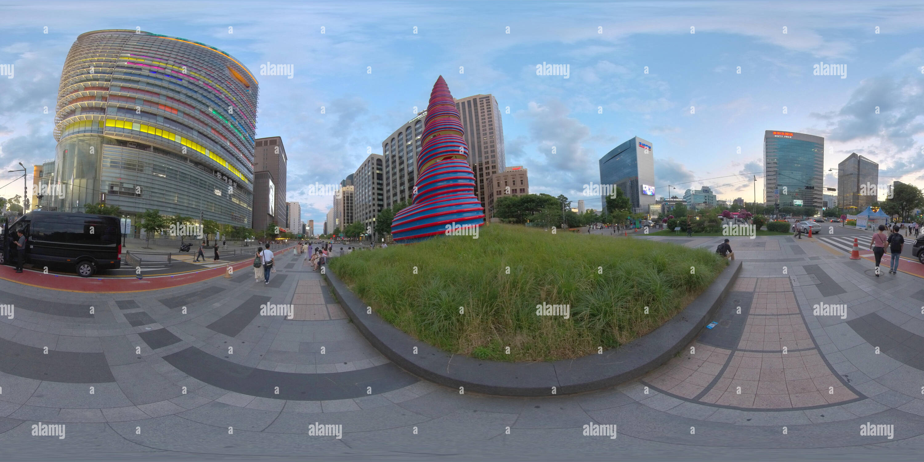 360° view of Seoul, South Korea 22 June 2019 360 degrees panorama