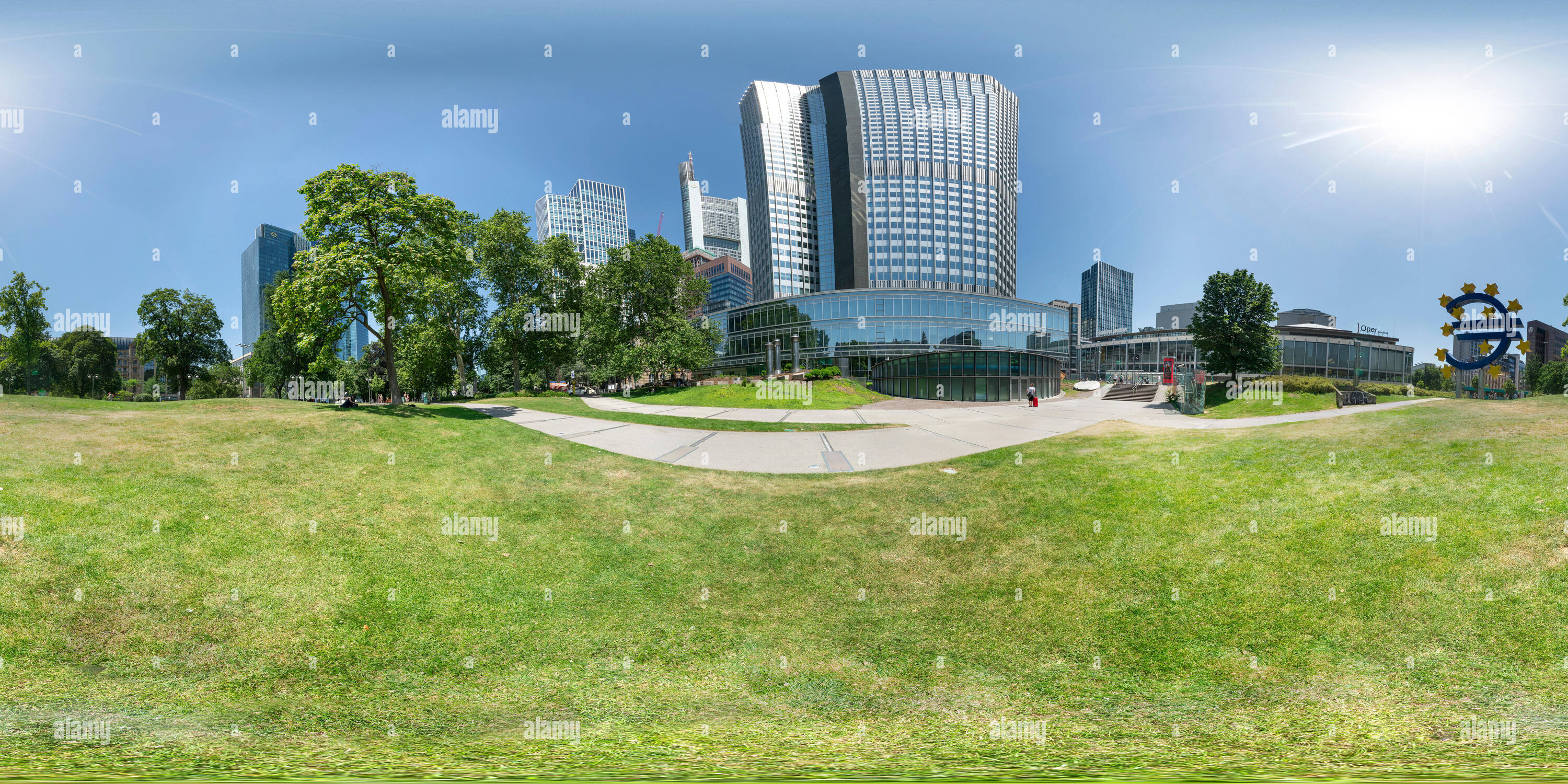 360° view of Frankfurt, Germany. July 2019. A 360° panoramic view of ...