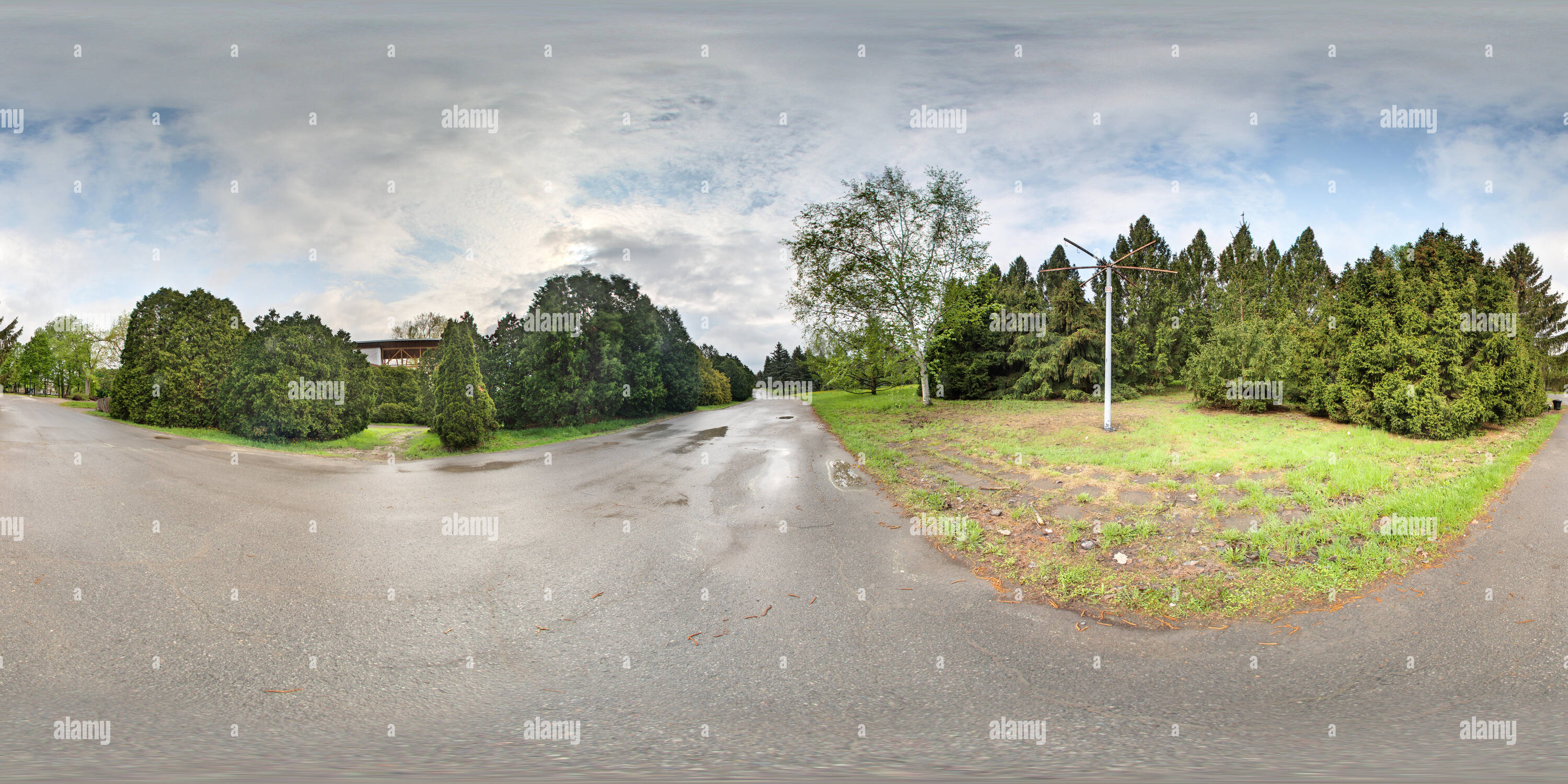 360 degree panoramic view of Frederic Back Tree Pavilion - Montreal Botanical Garden