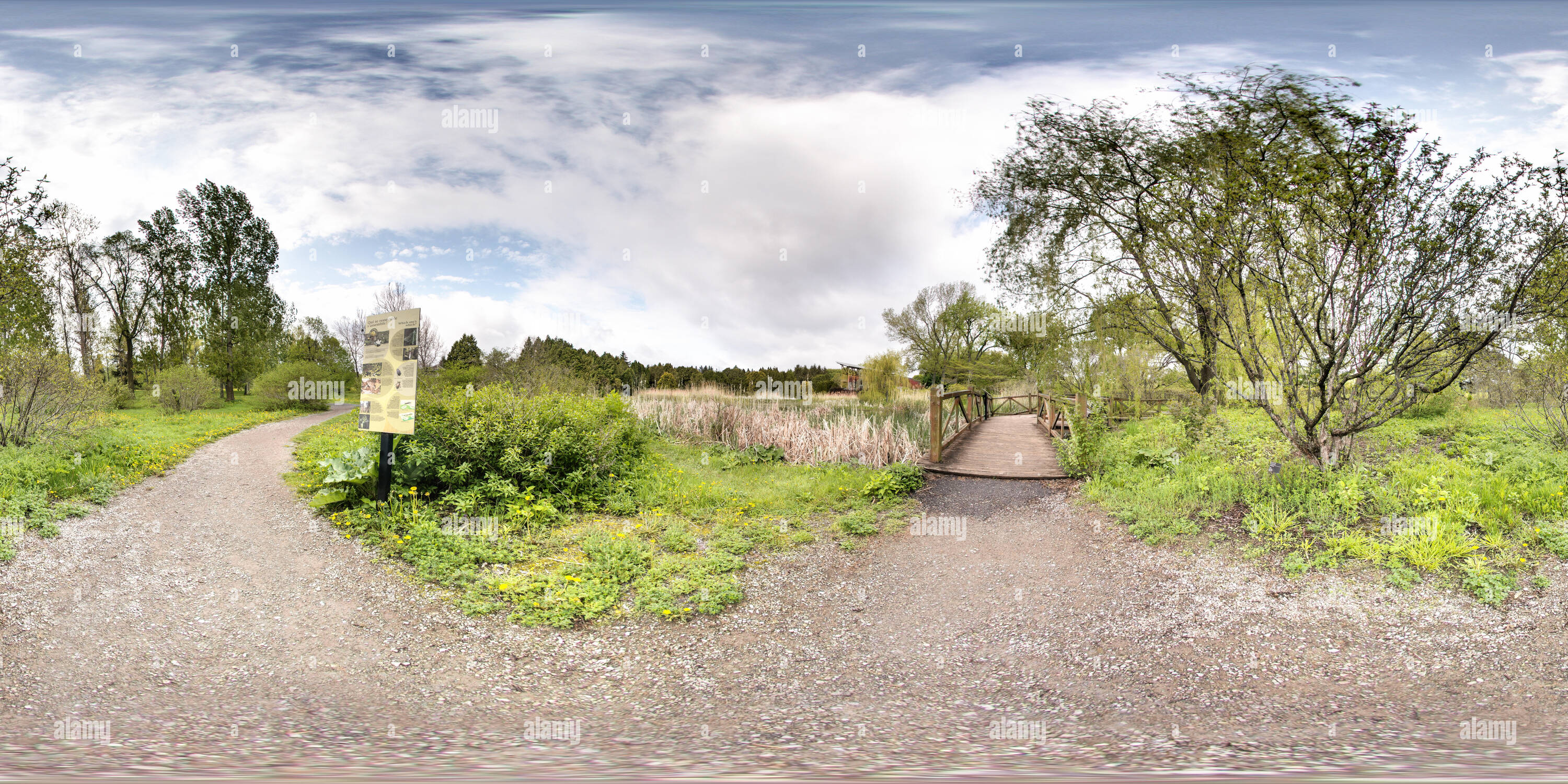 360 degree panoramic view of Frederic Back Tree Pavilion - Montreal Botanical Garden