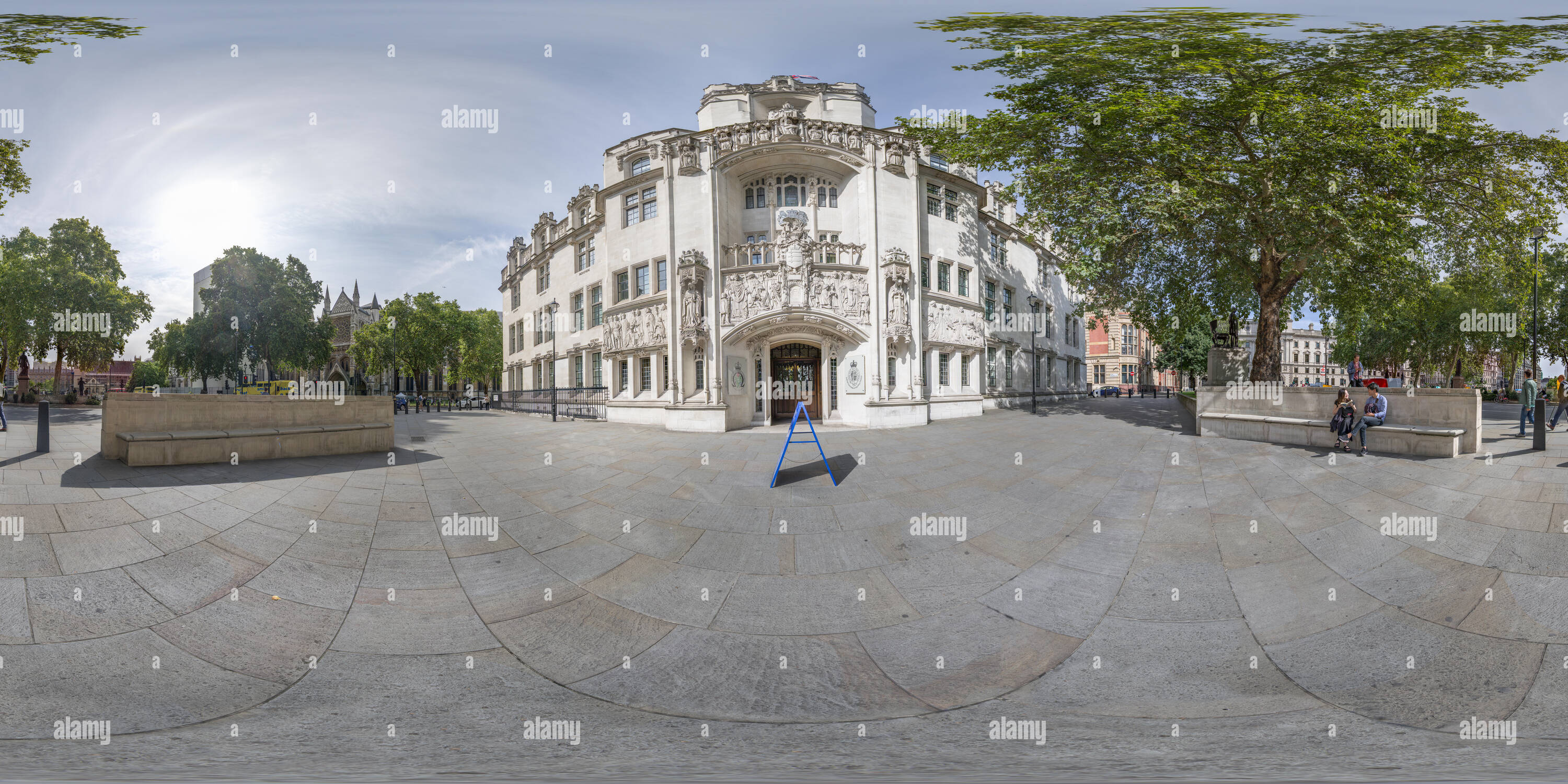 360 degree panoramic view of The Supreme Court building, Parliament Square, London.