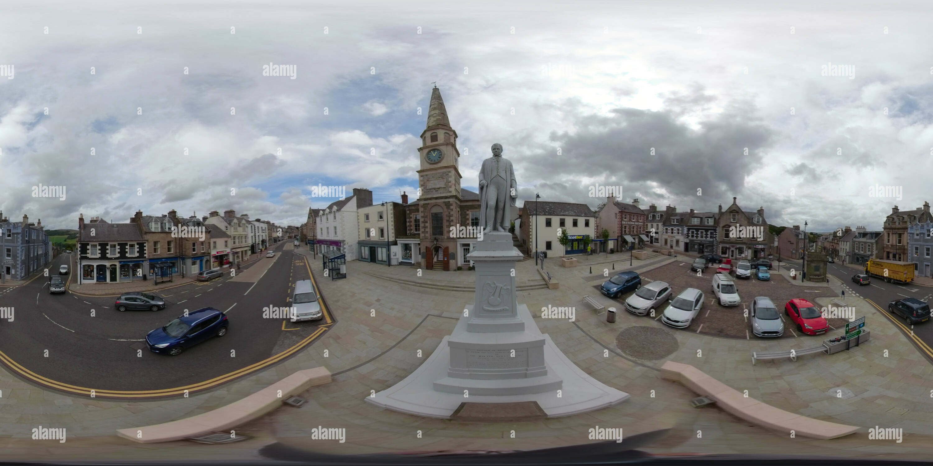 360° view of Selkirk High Street 360° VR Image Alamy