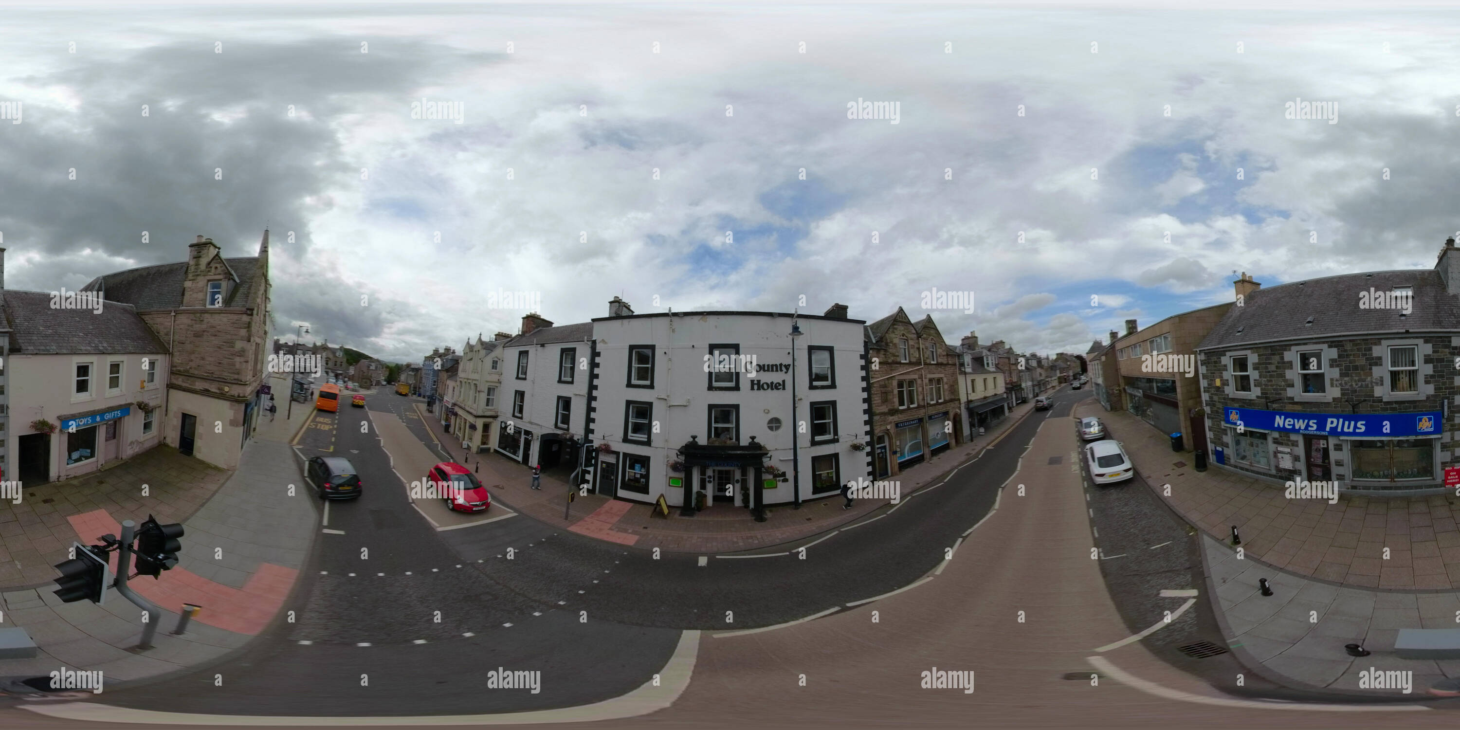 360° view of Selkirk High Street 360° VR Image Alamy