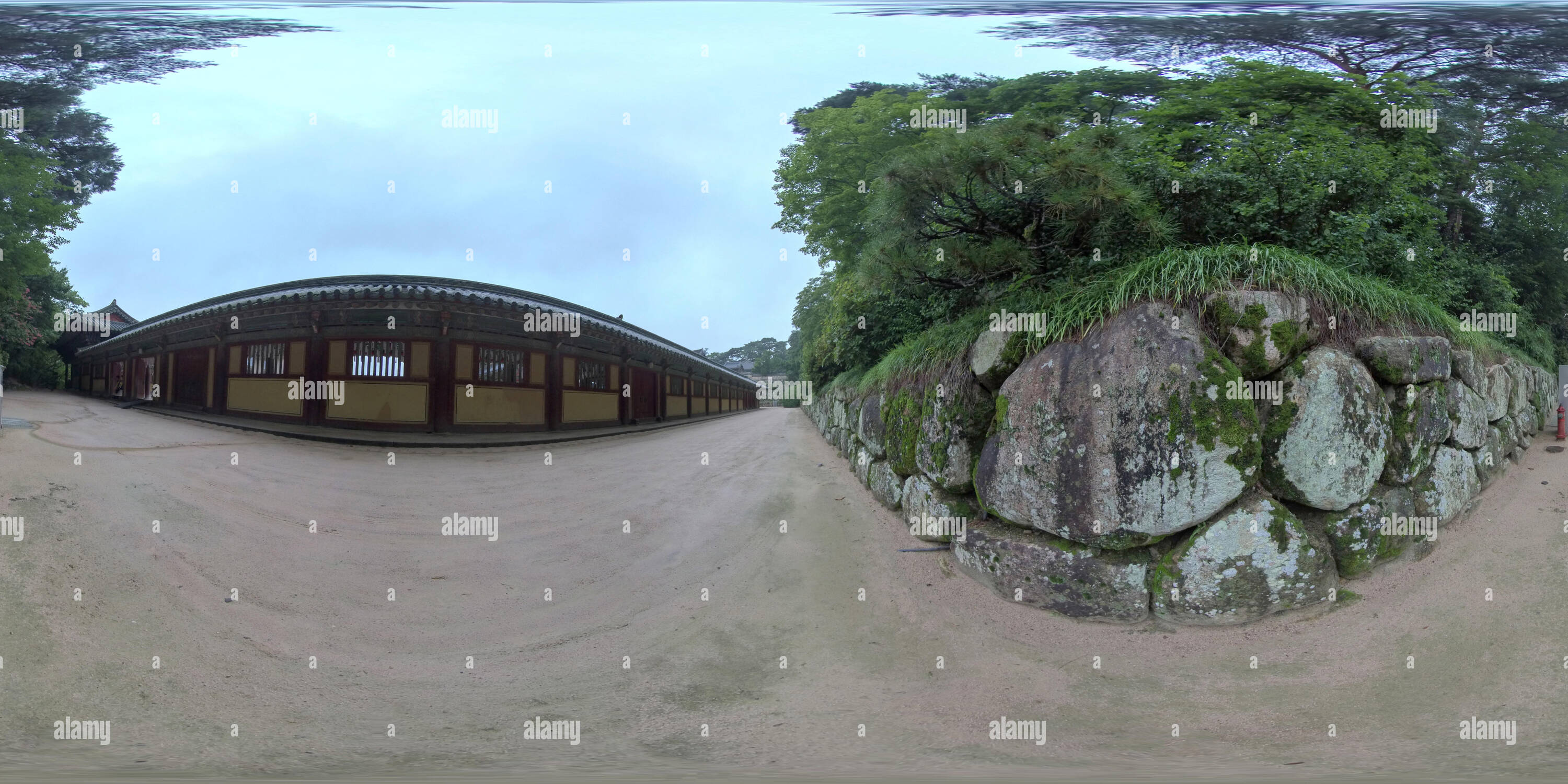 360 degree panoramic view of Gyeongju, South Korea 27 August 2019: 360VR_World Heritage Site_Bulguksa Temple. Bulguksa Temple is a representative relic of Buddhist culture from th