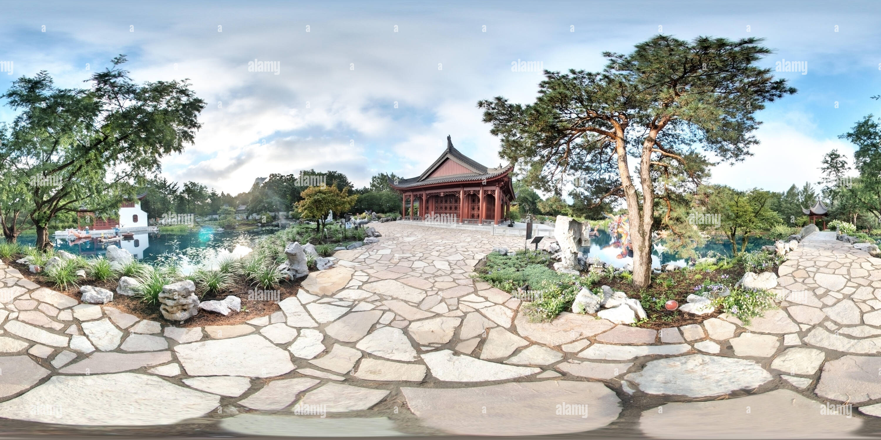 360 °Ansicht auf Chinesischer Garten Botanischer Garten MTL Alamy