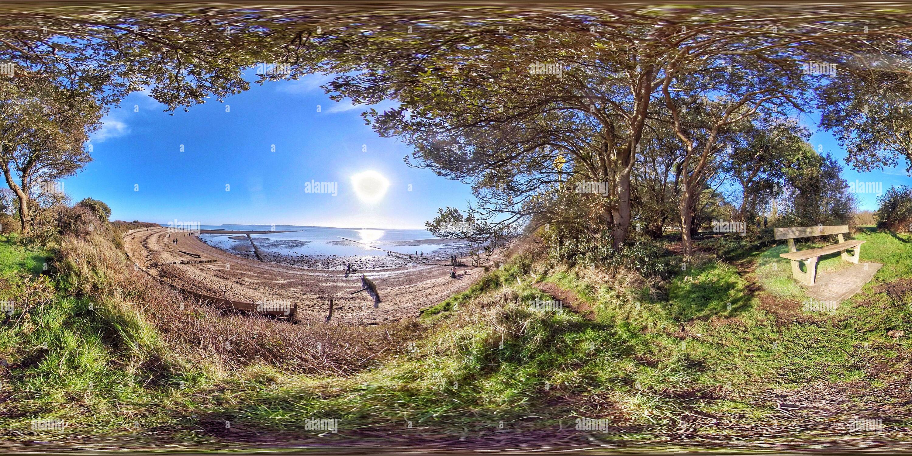 360 Grad Panorama Ansicht von Lepe Country Park (Equiractangular 360vr-Bild)