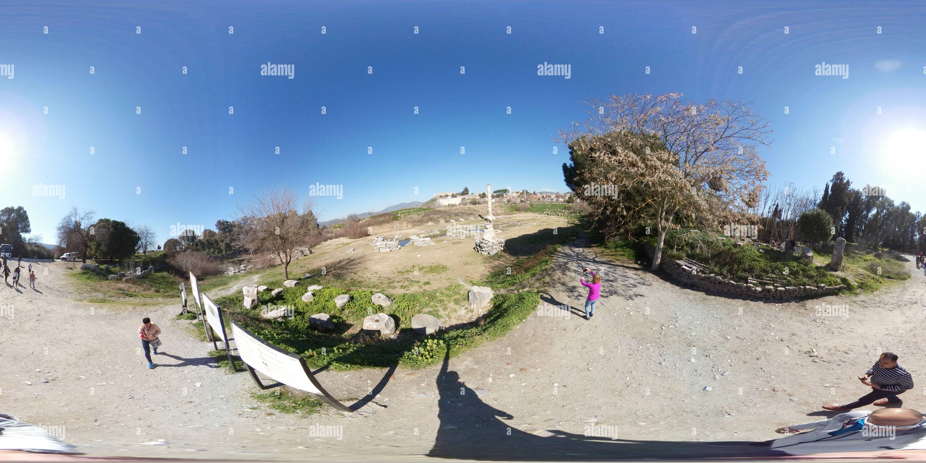 360 Grad Panorama Ansicht von Artemis ist eines der sieben Weltwunder der Antike in Ephesos, Türkei