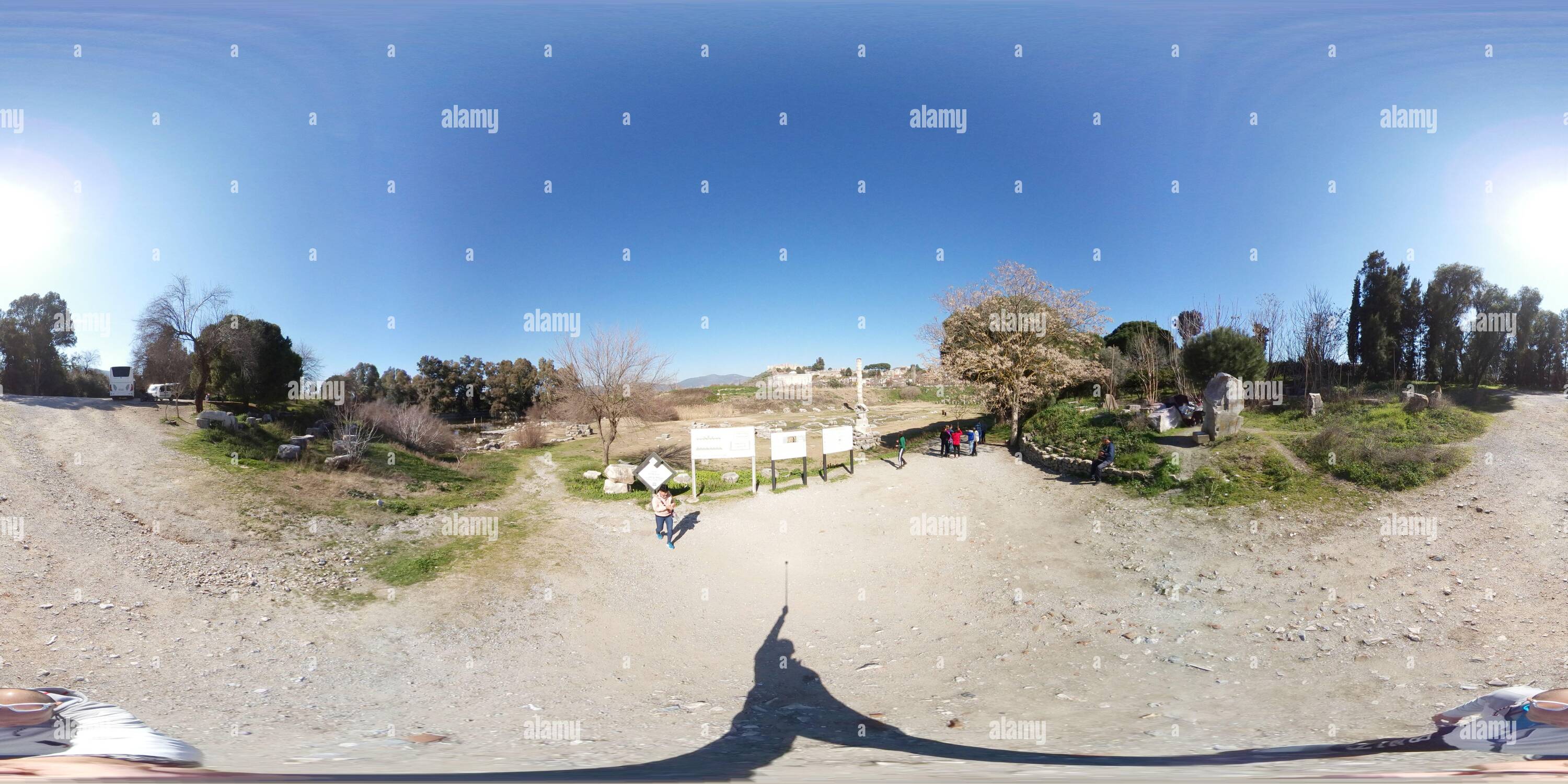 360 Grad Panorama Ansicht von Artemis ist eines der sieben Weltwunder der Antike in Ephesos, Türkei