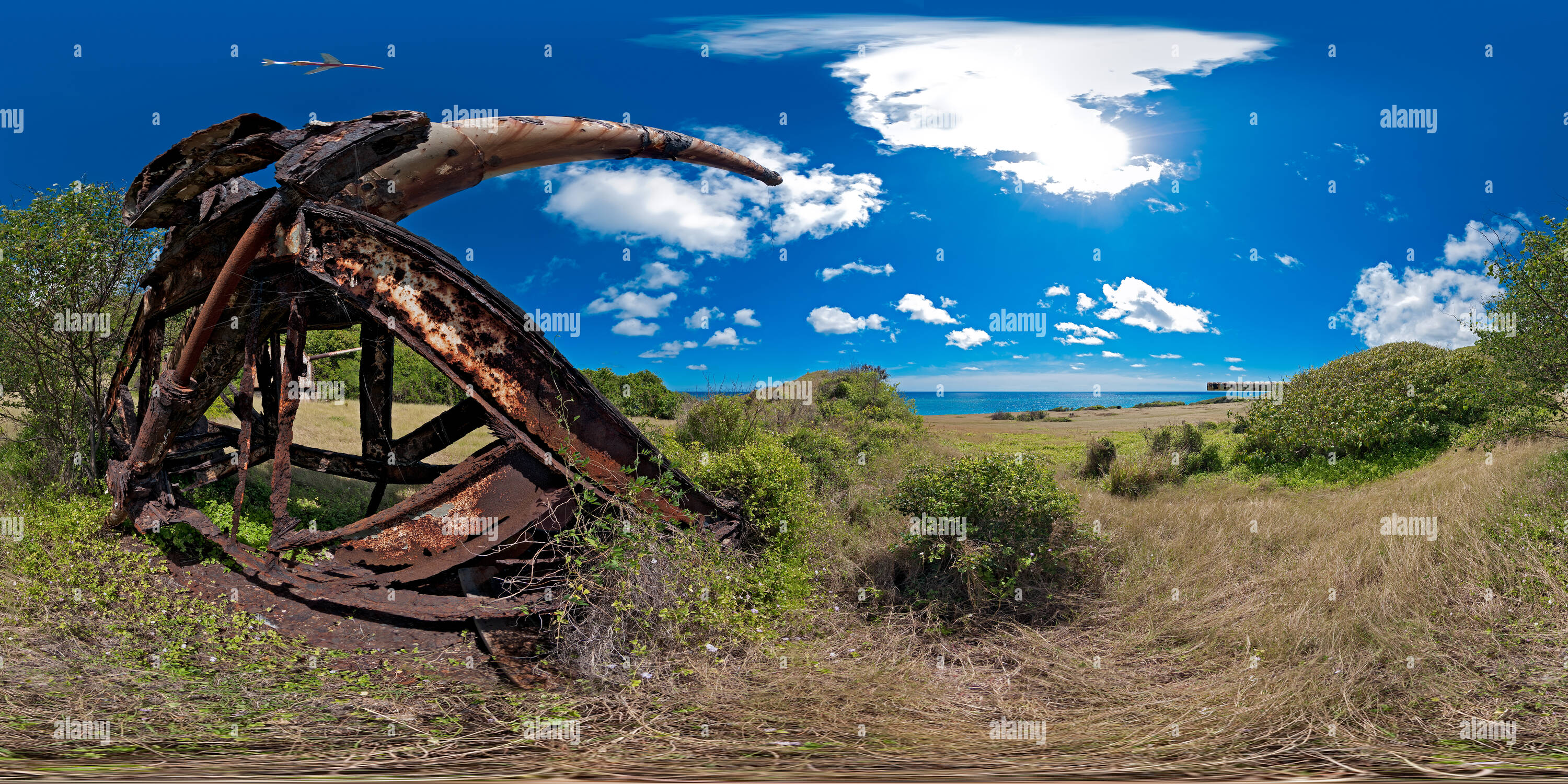 360 Grad Panorama Ansicht von Harfenpistolenstrahl fliegt über den Kopf