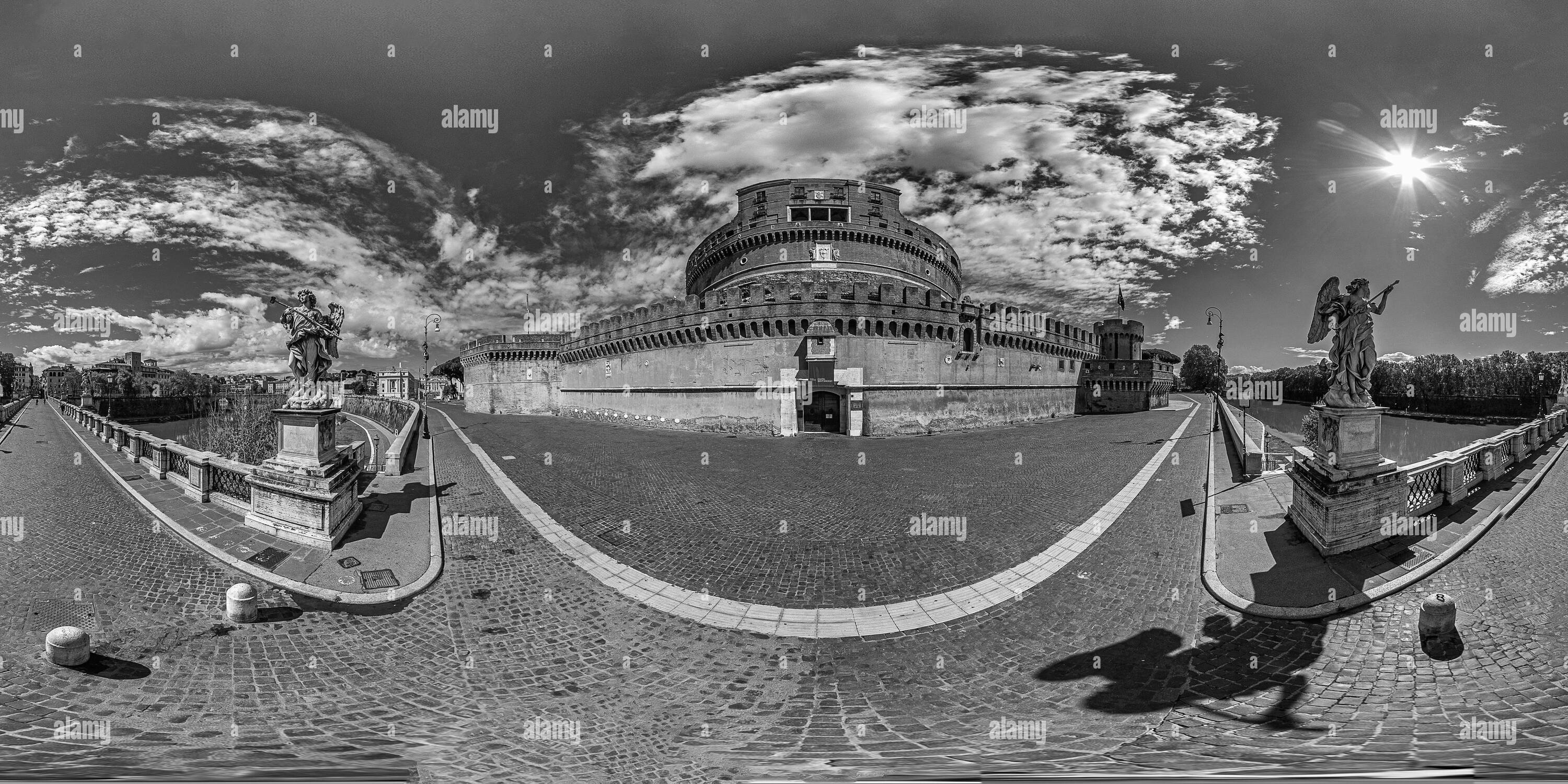 360 Grad Panorama Ansicht von Roma Ponte Castel Sant'Angelo Brücke