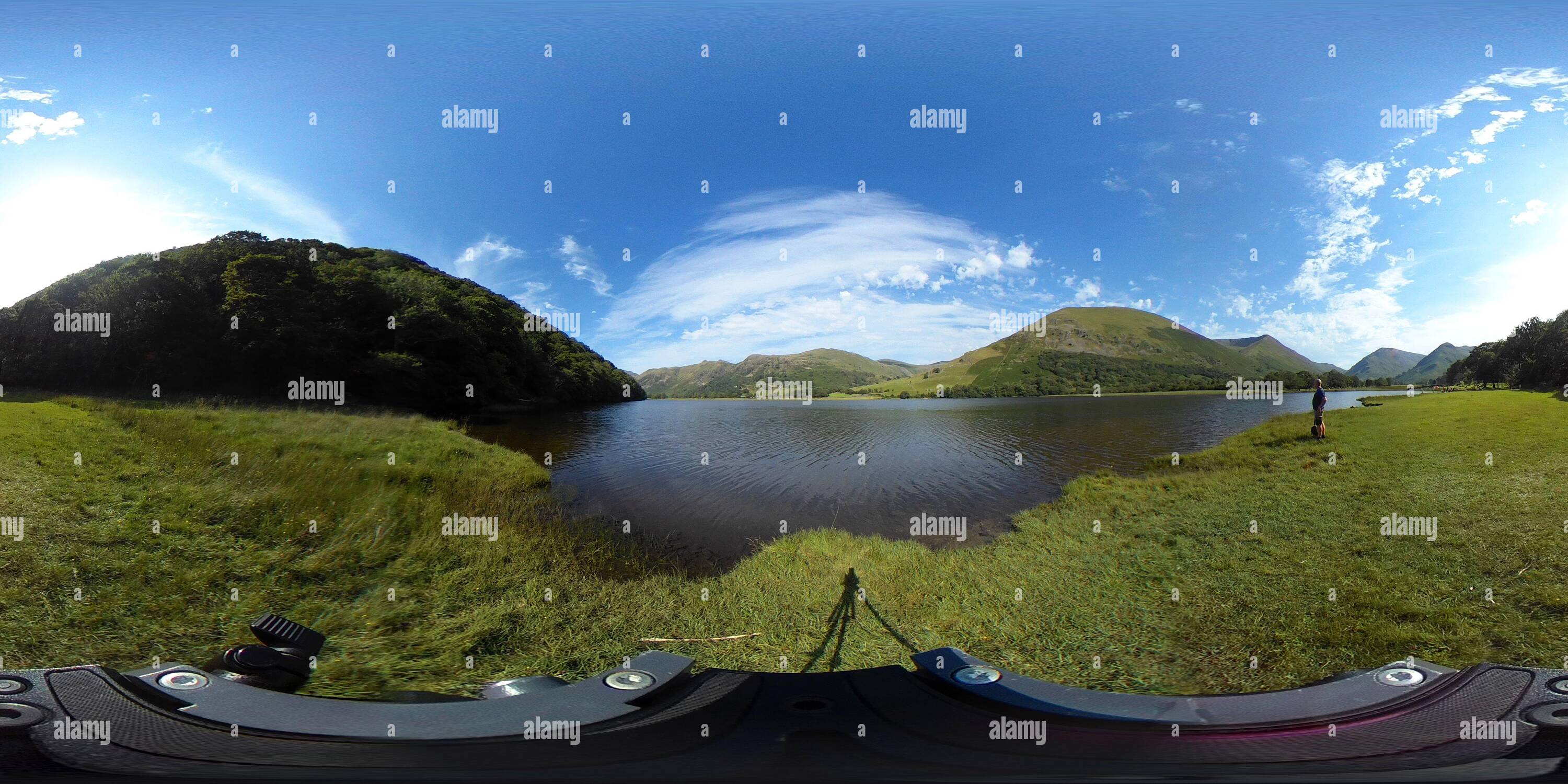 360 Grad Panorama Ansicht von Blick auf Brothers Water und das Hartsop Valley, Kirkstone Pass, Lake District National Park, Cumbria, England, Großbritannien