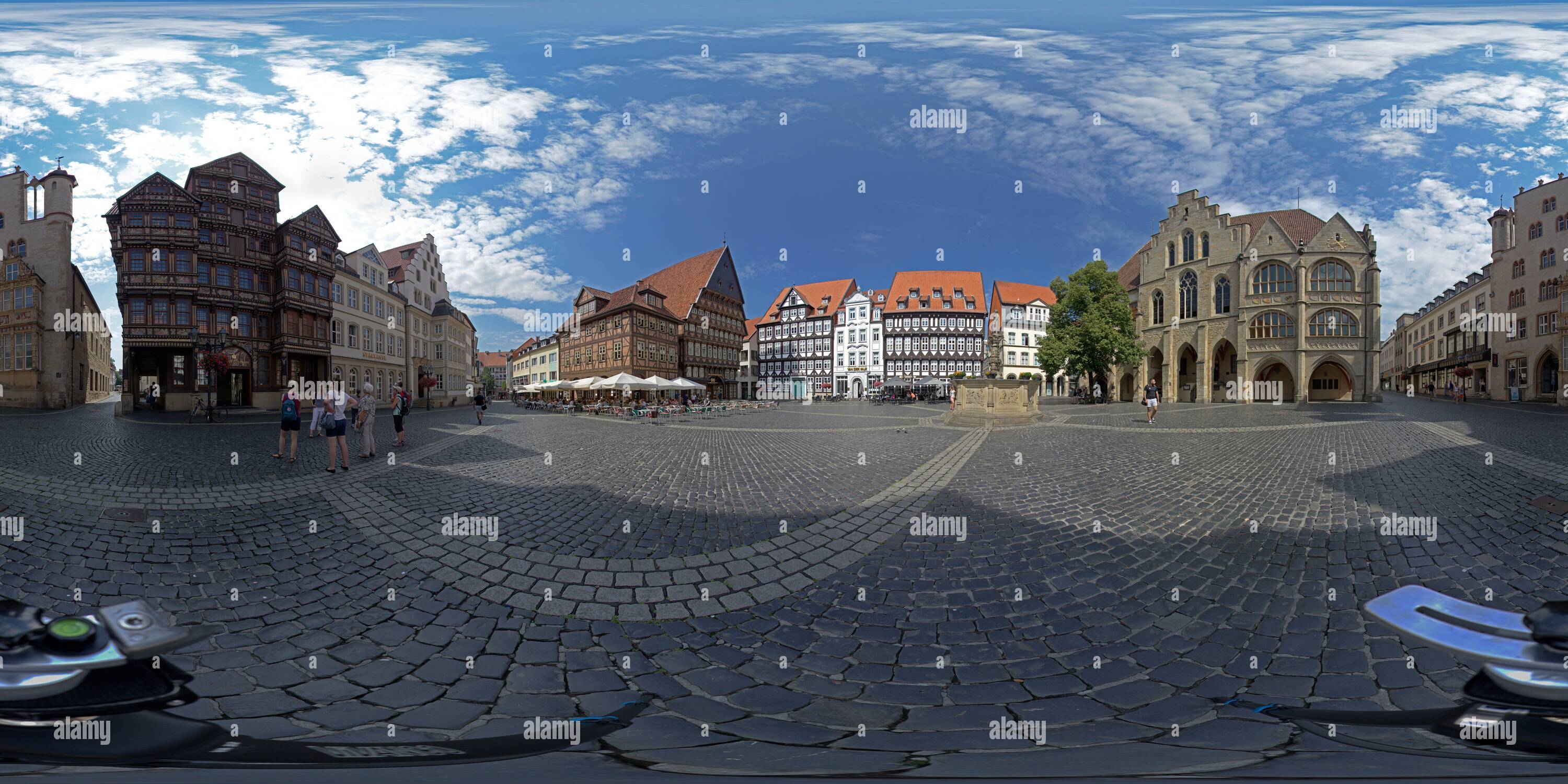 360 Grad Panorama Ansicht von Historischer Marktplatz, Hildesheim, Niedersachsen, Deutschland