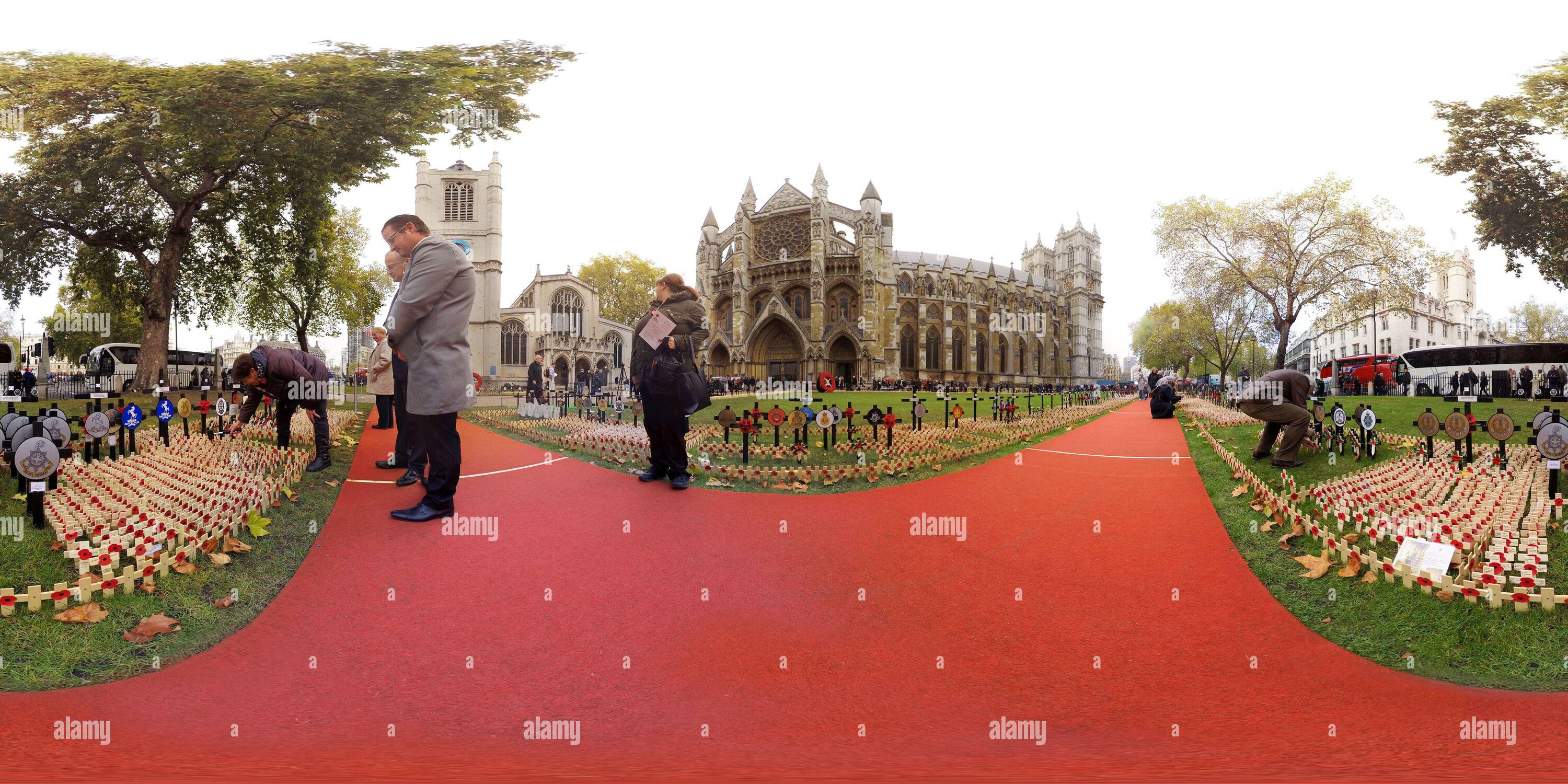 360 Grad Panorama Ansicht von Das Feld der Erinnerung an Westminster Abbey. BILDNACHWEIS : © MARK PAIN / ALAMY STOCK FOTO