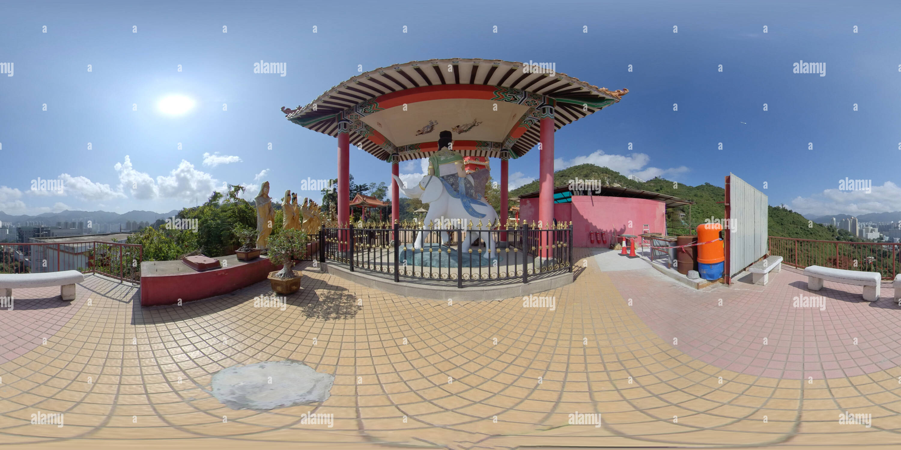 360 Grad Panorama Ansicht von Zehntausend Buddhas Kloster 萬佛寺 Shatin Hongkong