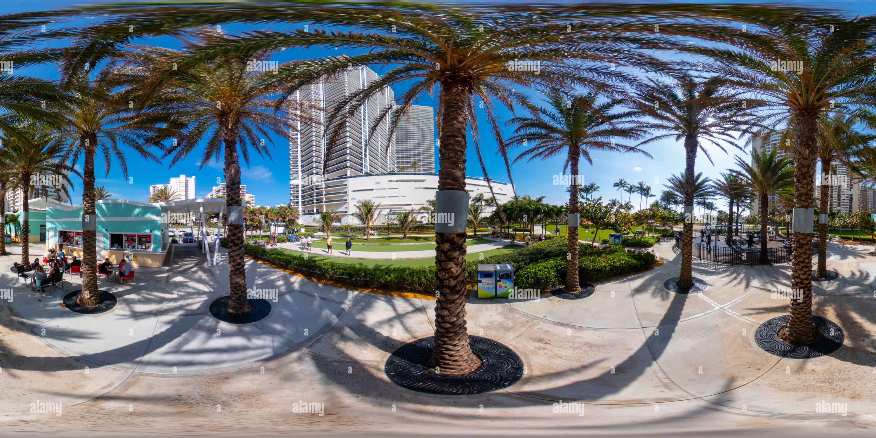 360 Grad Panorama Ansicht von Hallandale FL South City Beach Park 360 vr Foto