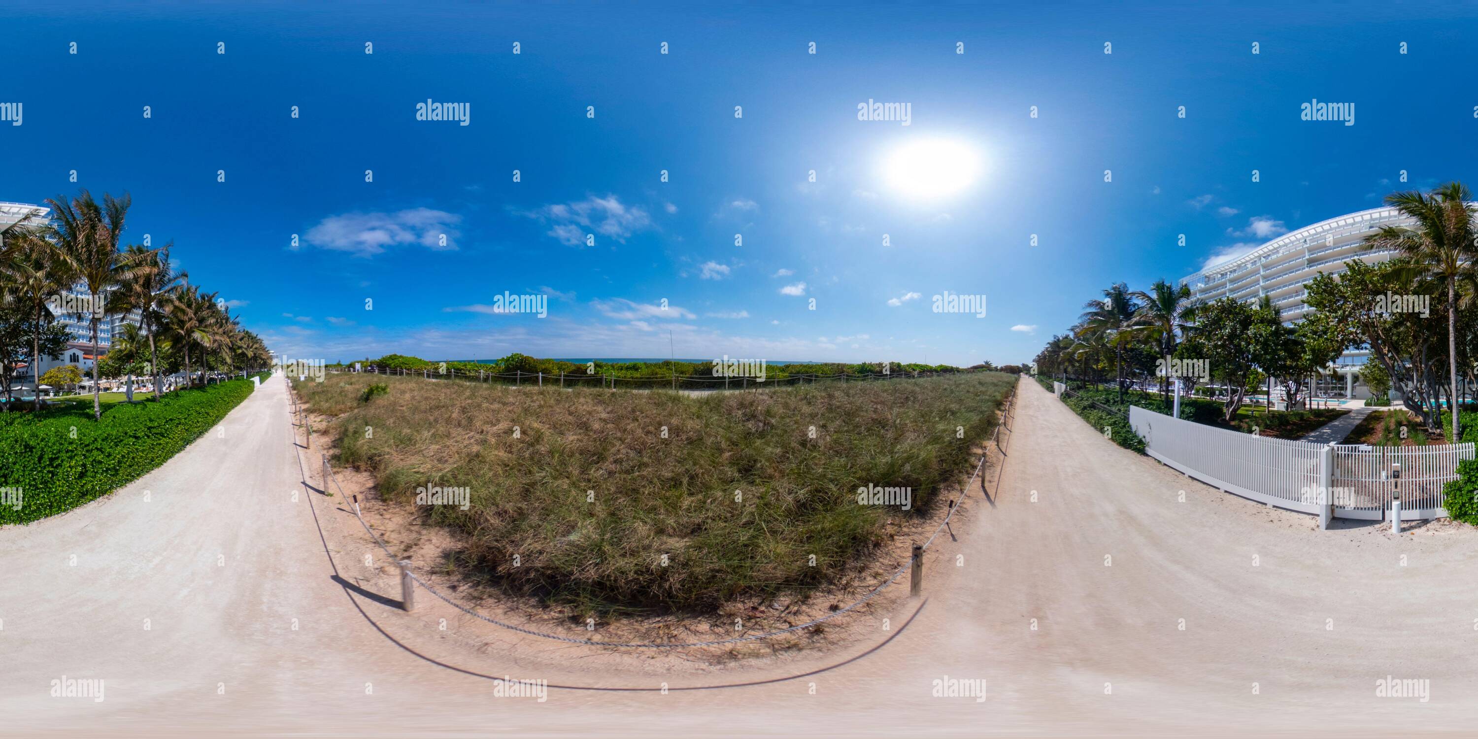 360 Grad Panorama Ansicht von Surfside Beach Miami FL Atlantic Greenway 360 VR-Foto