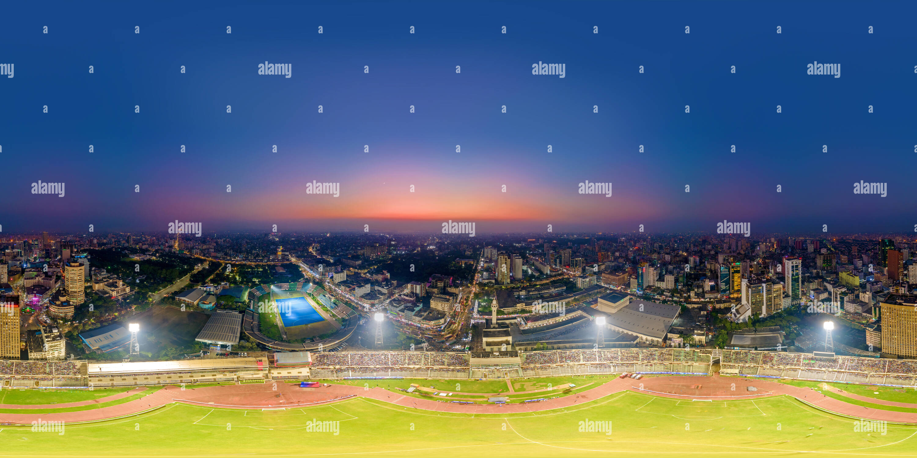 360 Grad Panorama Ansicht von Luftaufnahme des Bangabandhu Nationalstadions
