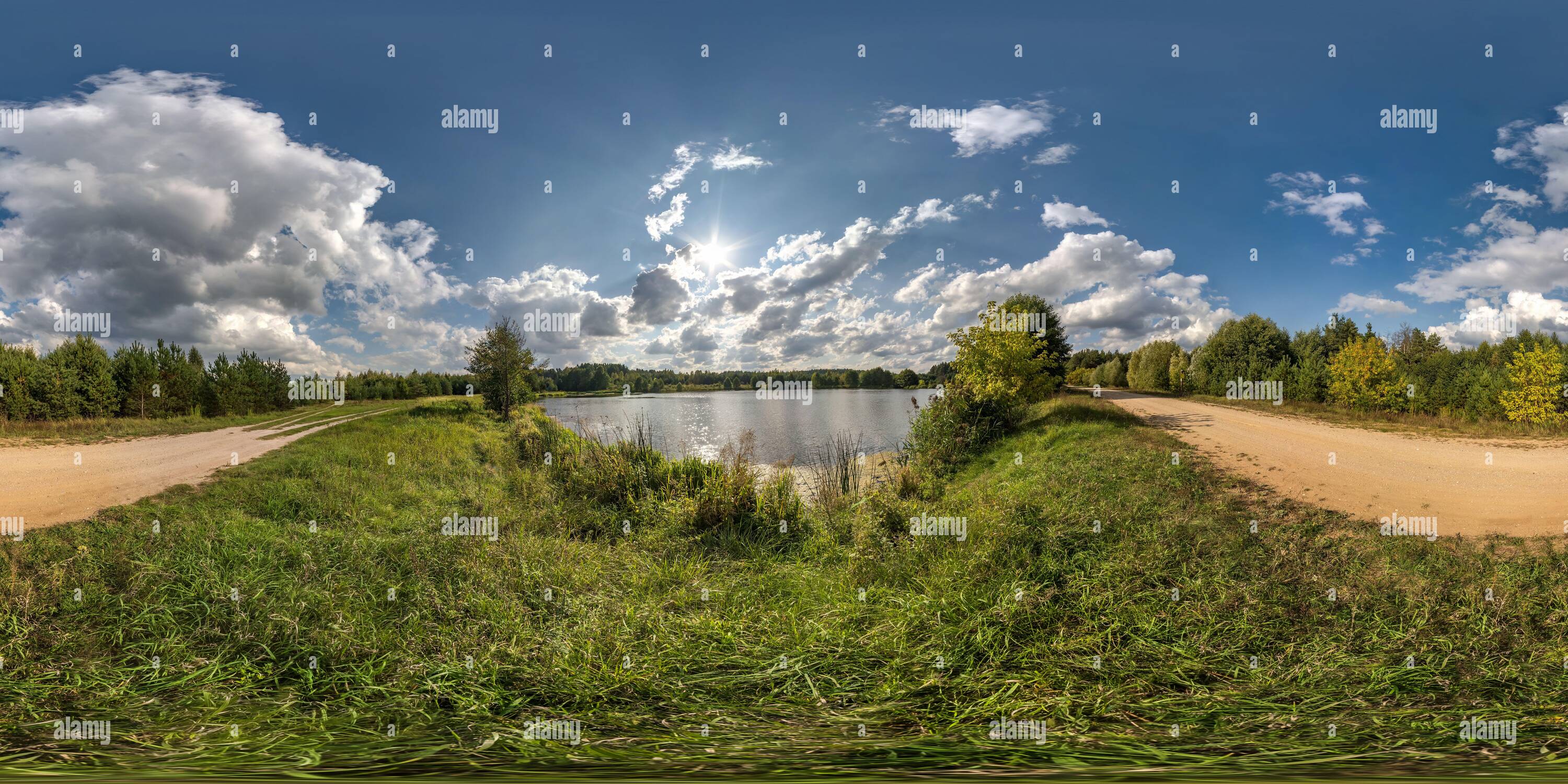 Ansicht Auf Seamless Spherical Hdri Panorama Grad Winkelansicht Auf Gras K Ste Von