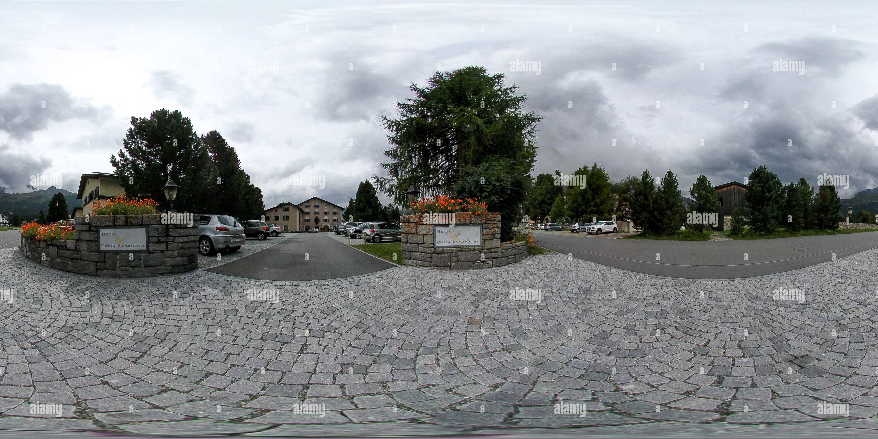 360 Grad Panorama Ansicht von Straße Baselgia - Via da Baselgia