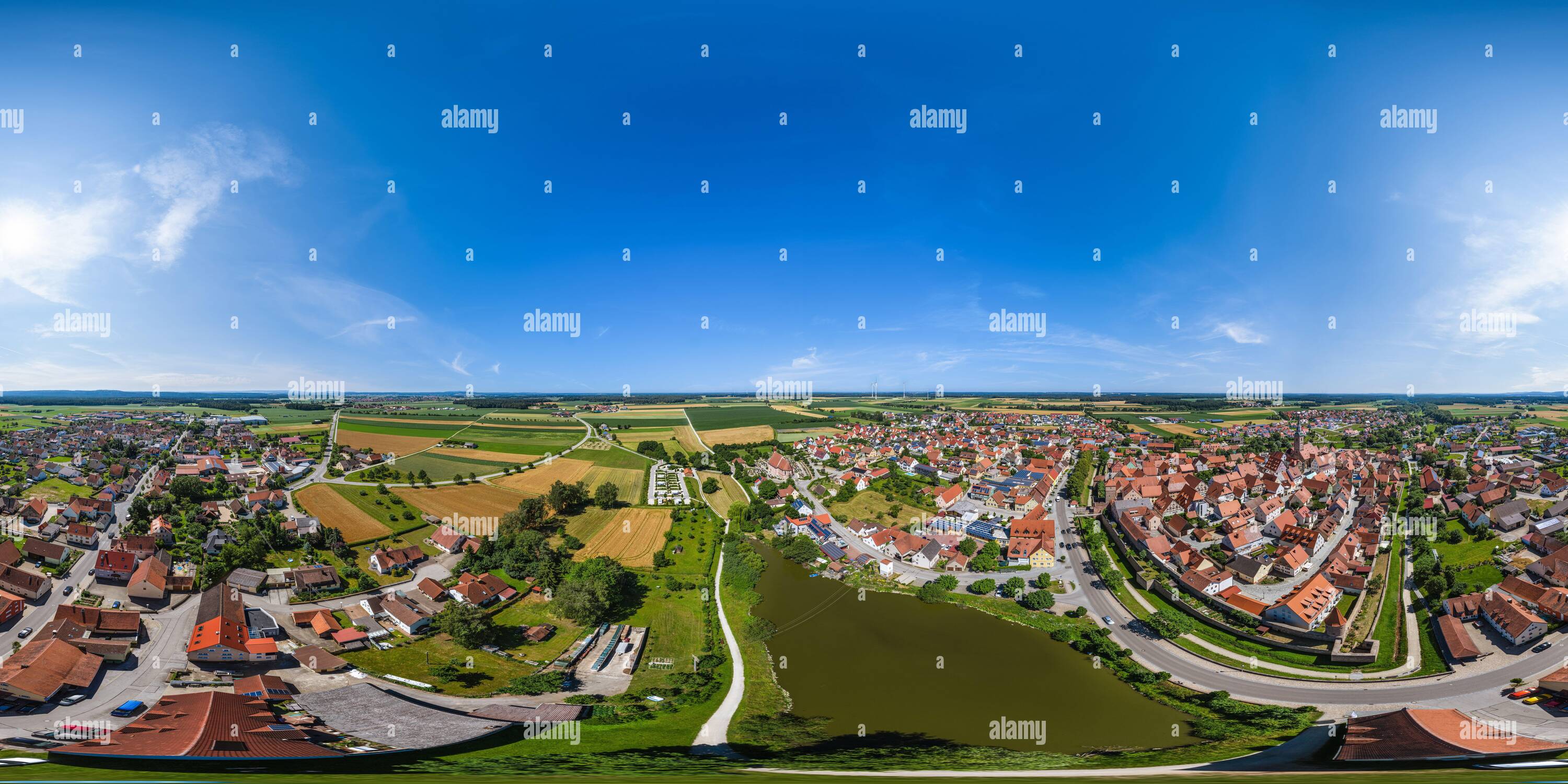 360 Grad Panorama Ansicht von 360 Grad Luftaufnahme nach Wolframs-Eschenbach