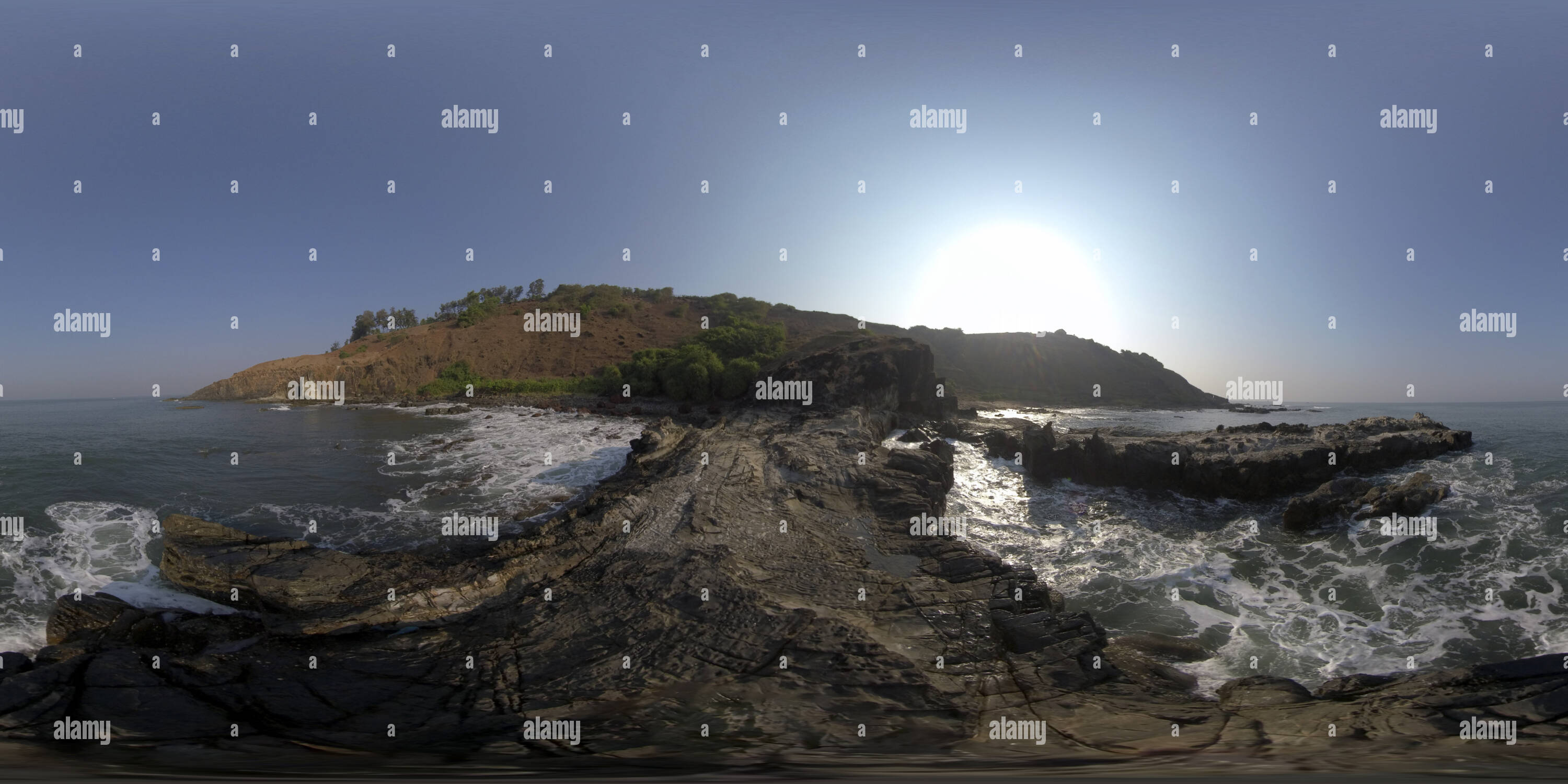 360 Grad Panorama Ansicht von Aguada Rocky Beach