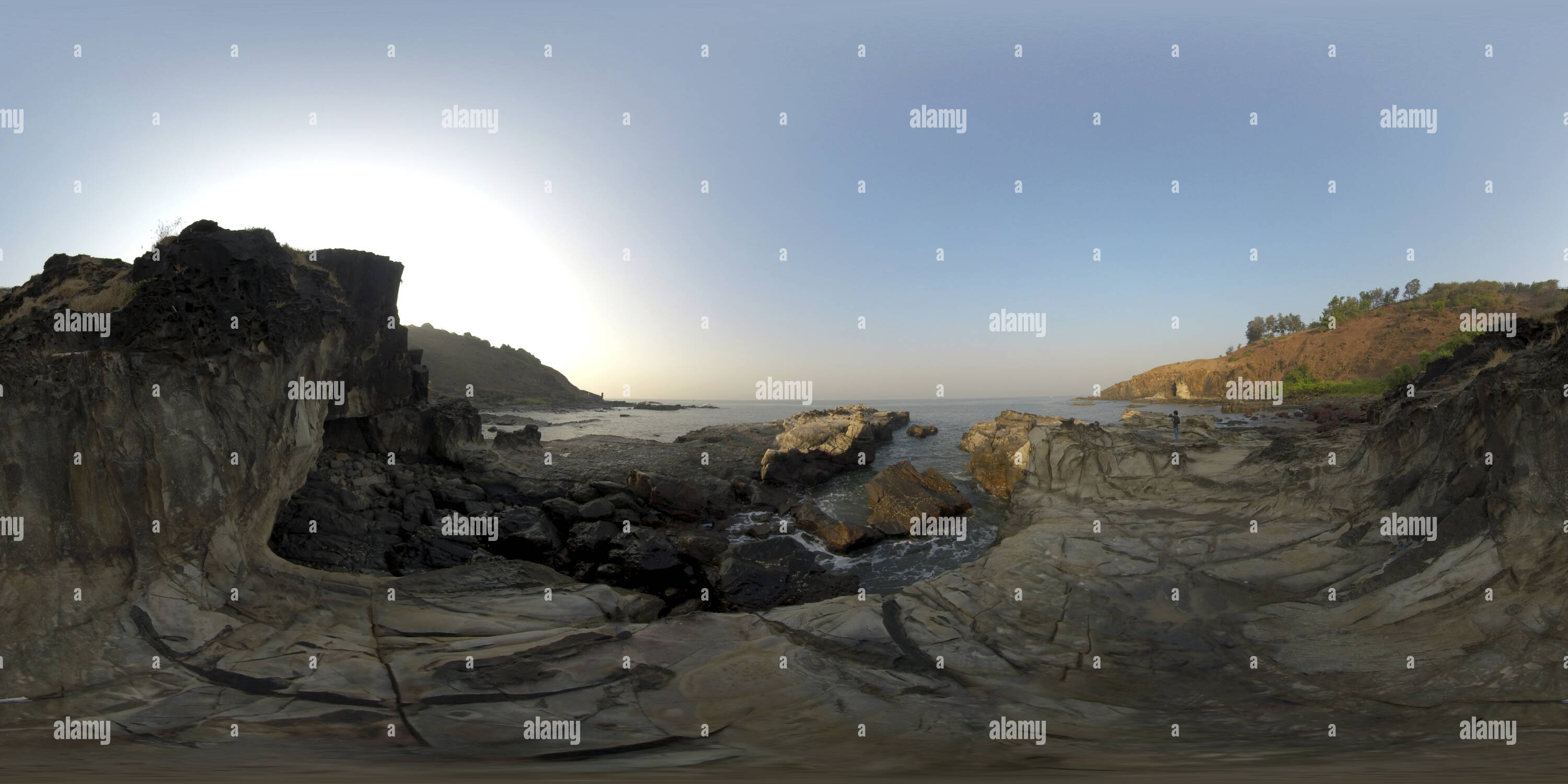 360 Grad Panorama Ansicht von Aguada Rocky Beach