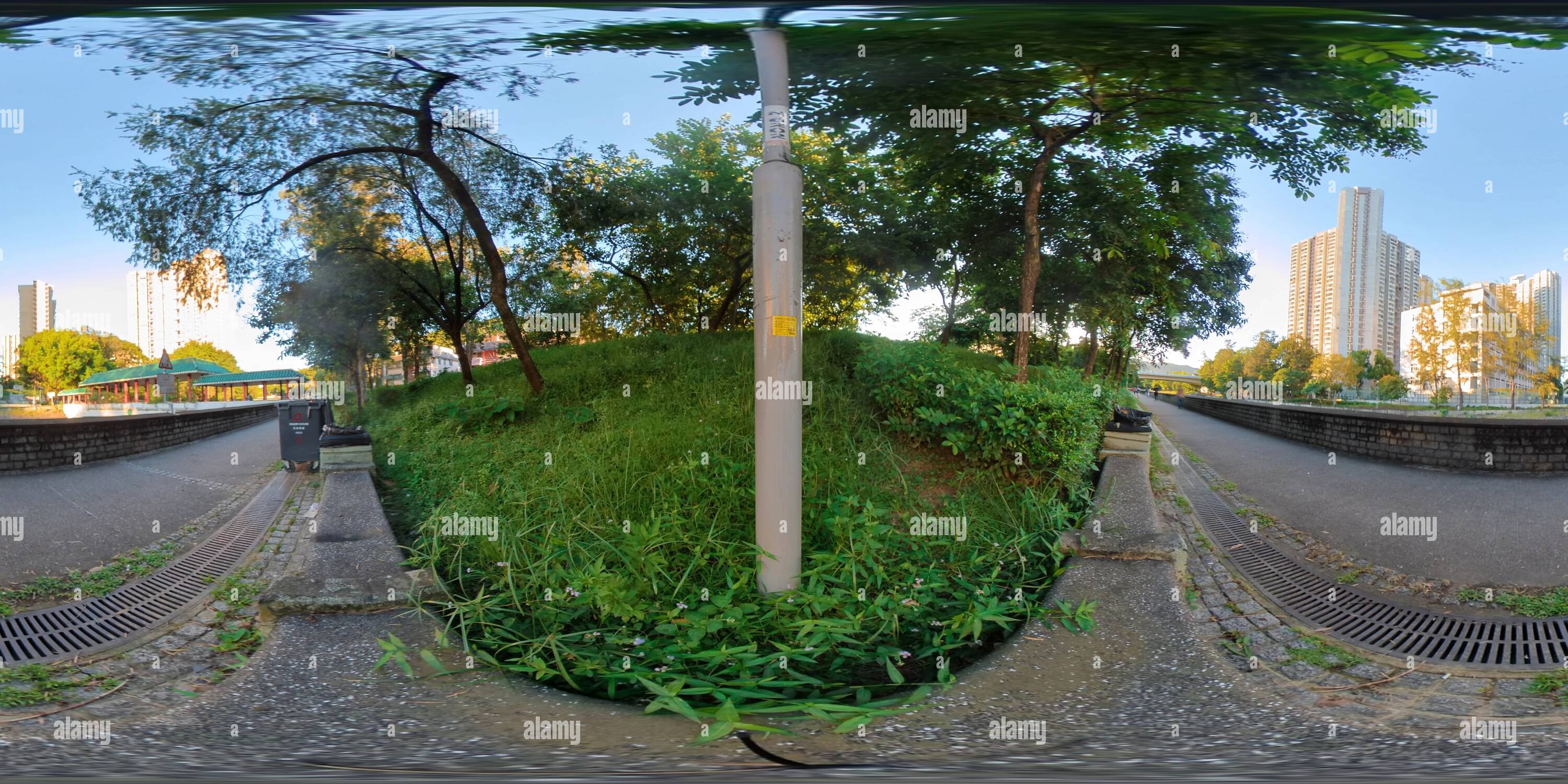 360 Grad Panorama Ansicht von Kam Wo Brücke, Tai Po (大埔錦和橋)