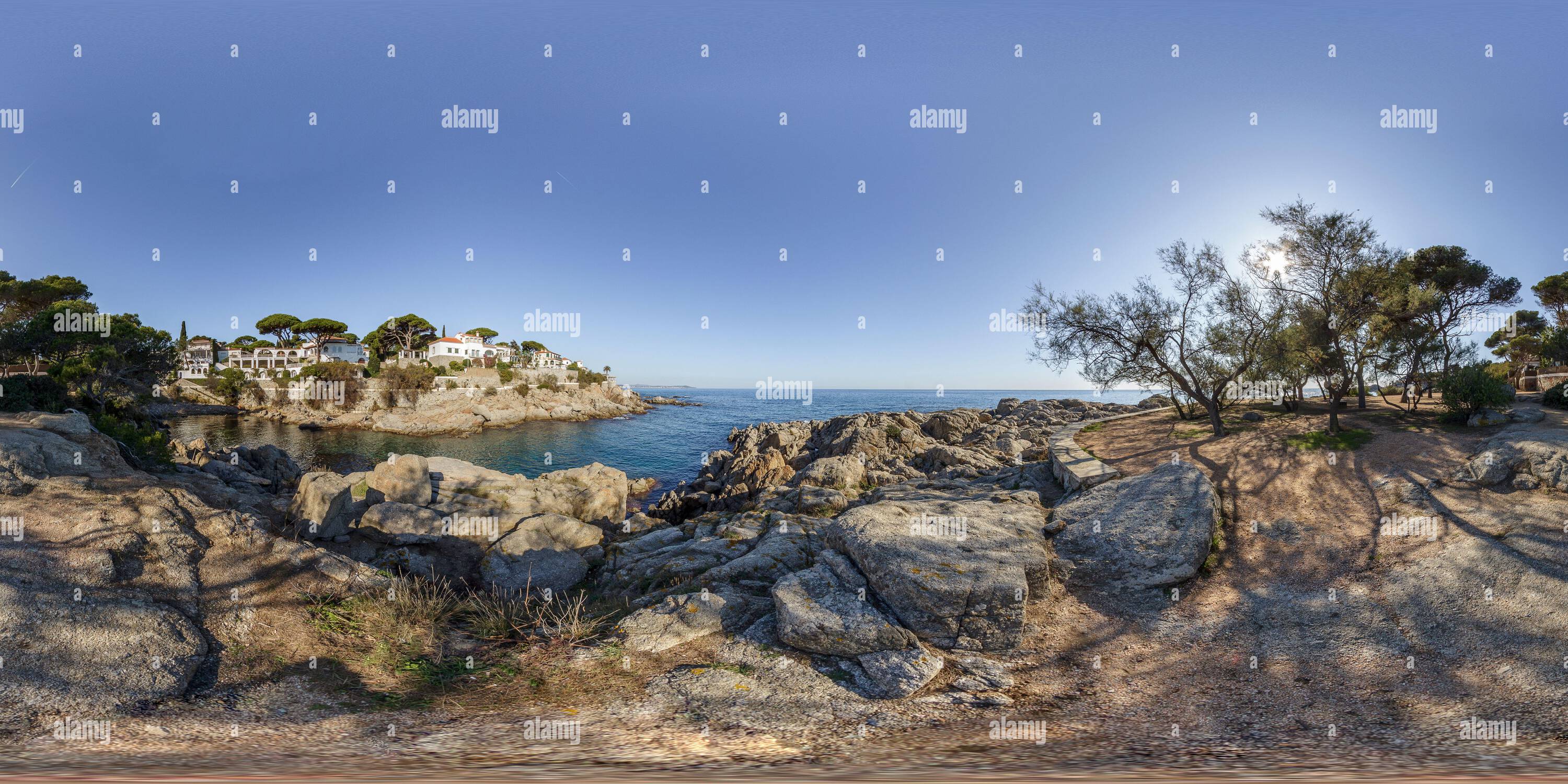 360 Grad Panorama Ansicht von Cala Pedrosa,S'Agaró