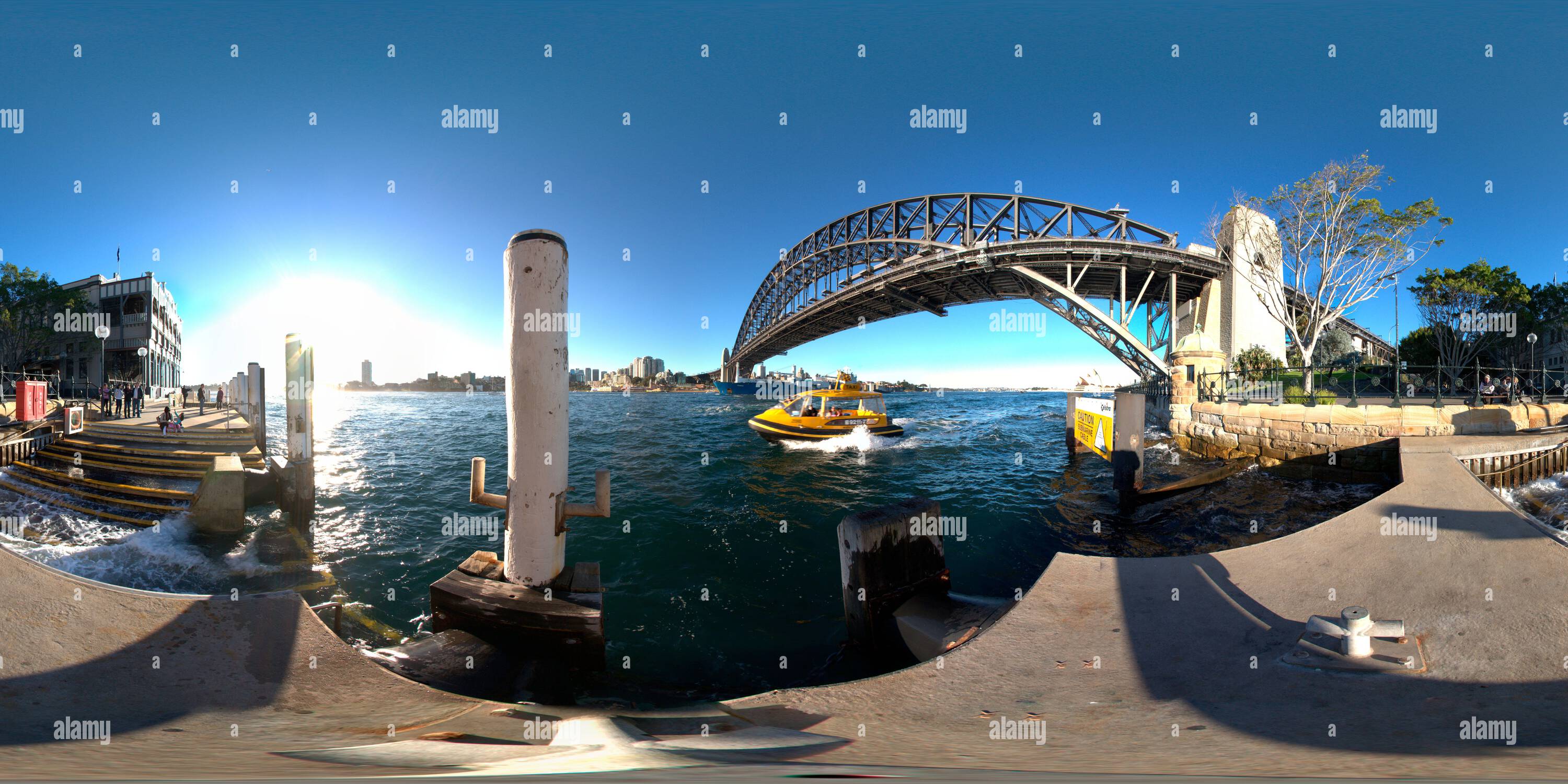 360 Grad Panorama Ansicht von 360 Panoramablick auf die Sydney Harbour Bridge vom Dawes Point New South Wales Australia