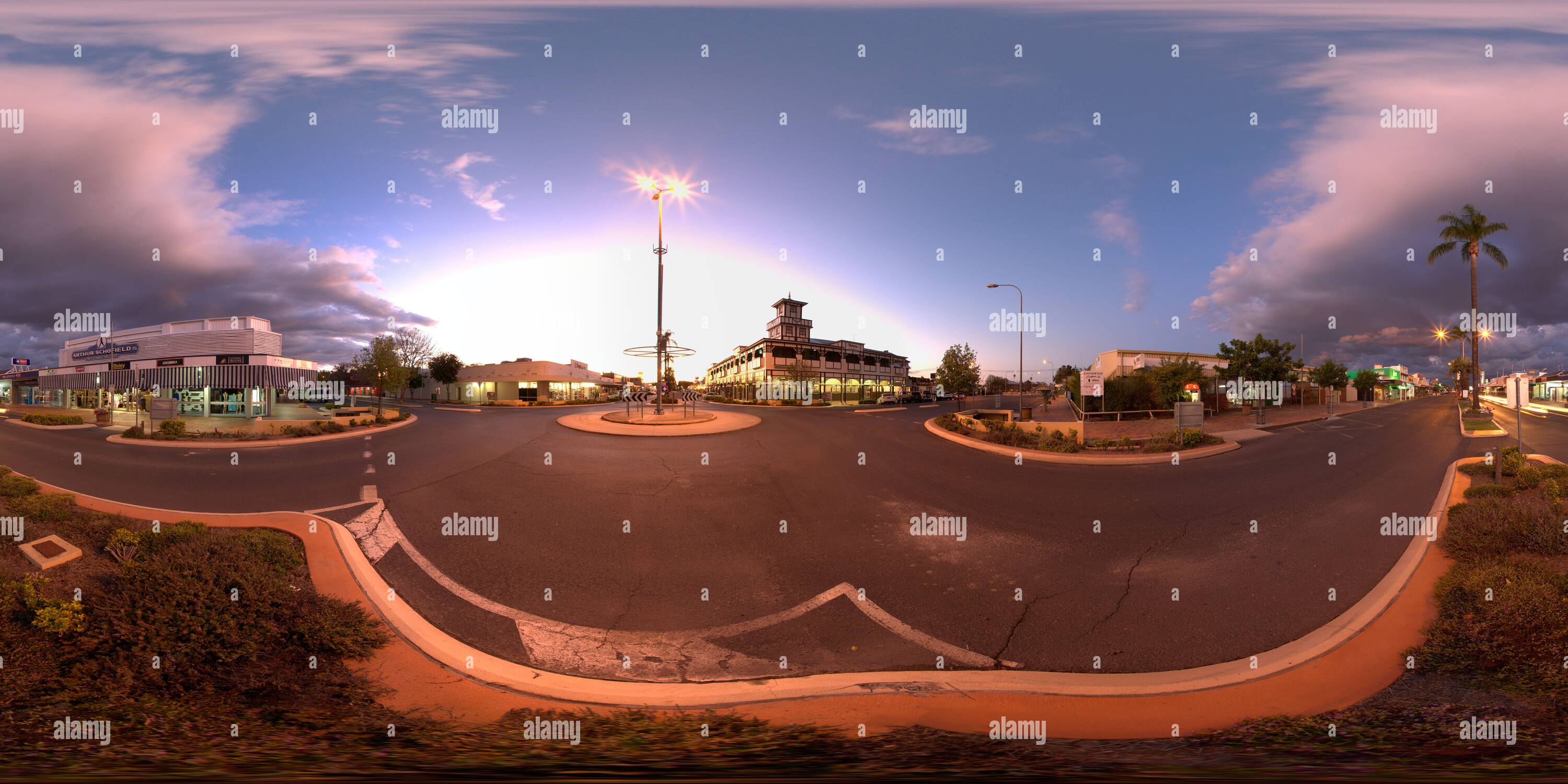 360 Grad Panorama Ansicht von Panoramablick auf das historische Victoria Hotel Goondiwindi Queensland Australien