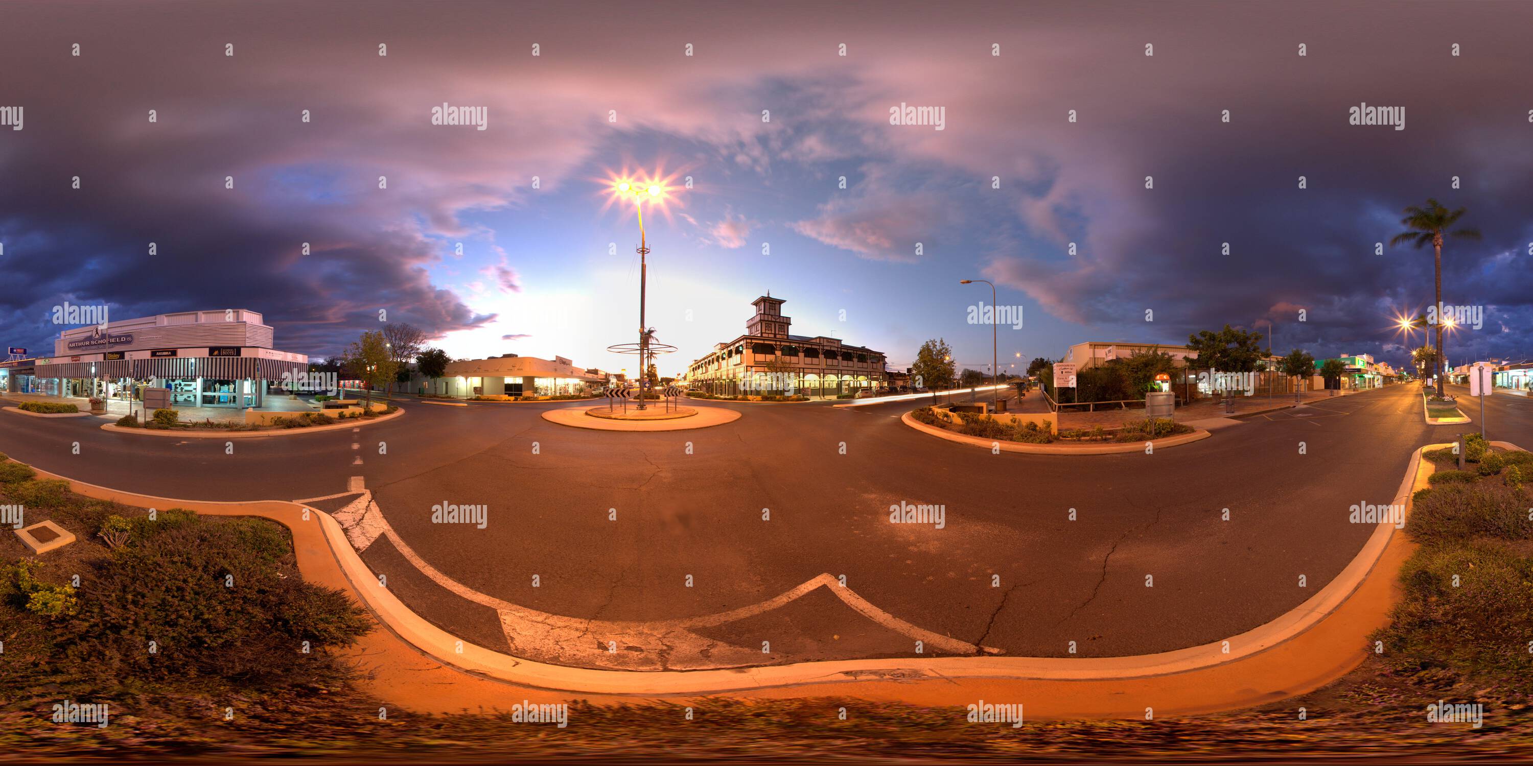 360 Grad Panorama Ansicht von Panoramablick auf das historische Victoria Hotel Goondiwindi Queensland Australien