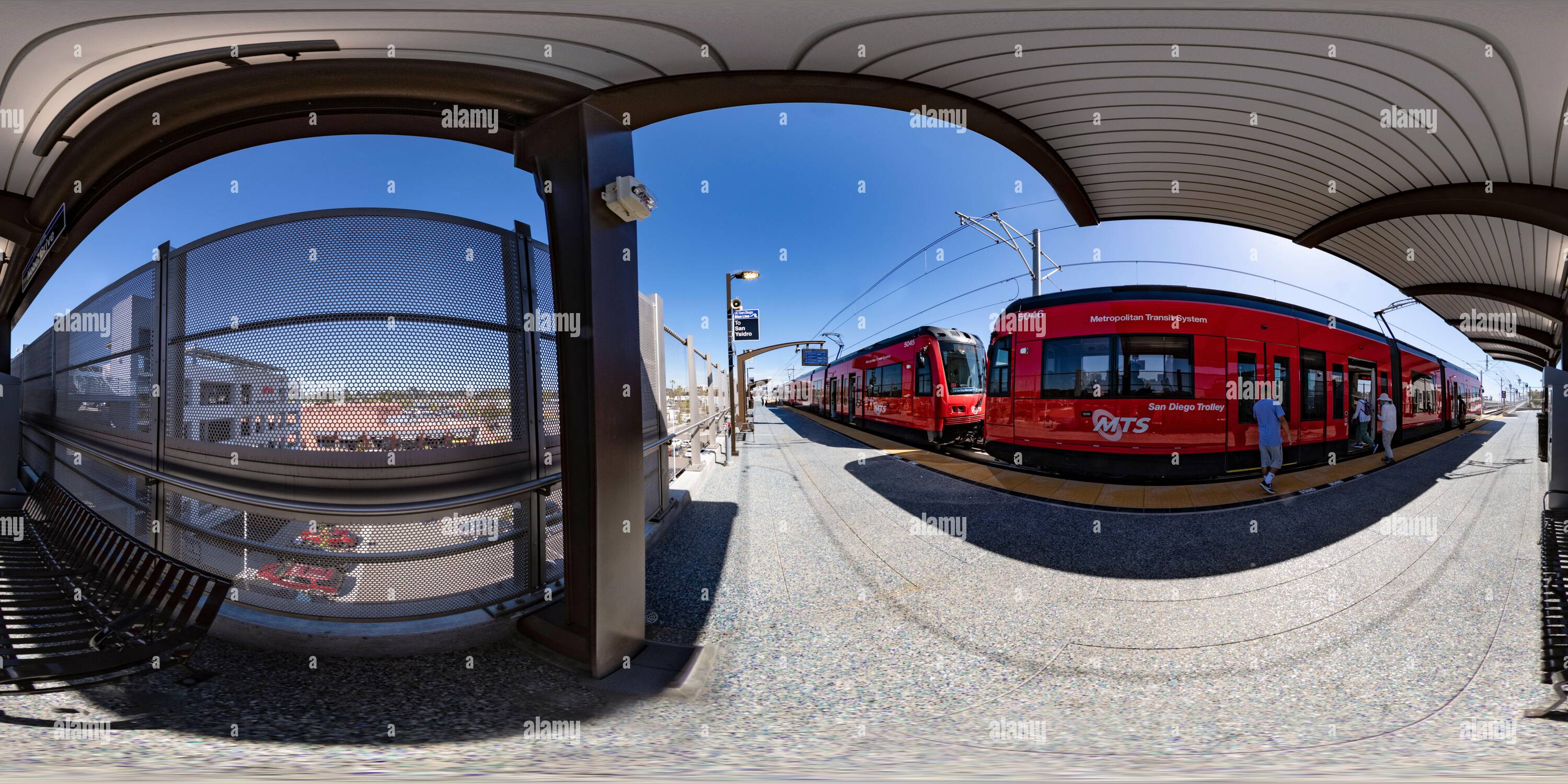 360 Grad Panorama Ansicht von Nobel Drive Trolley Stop