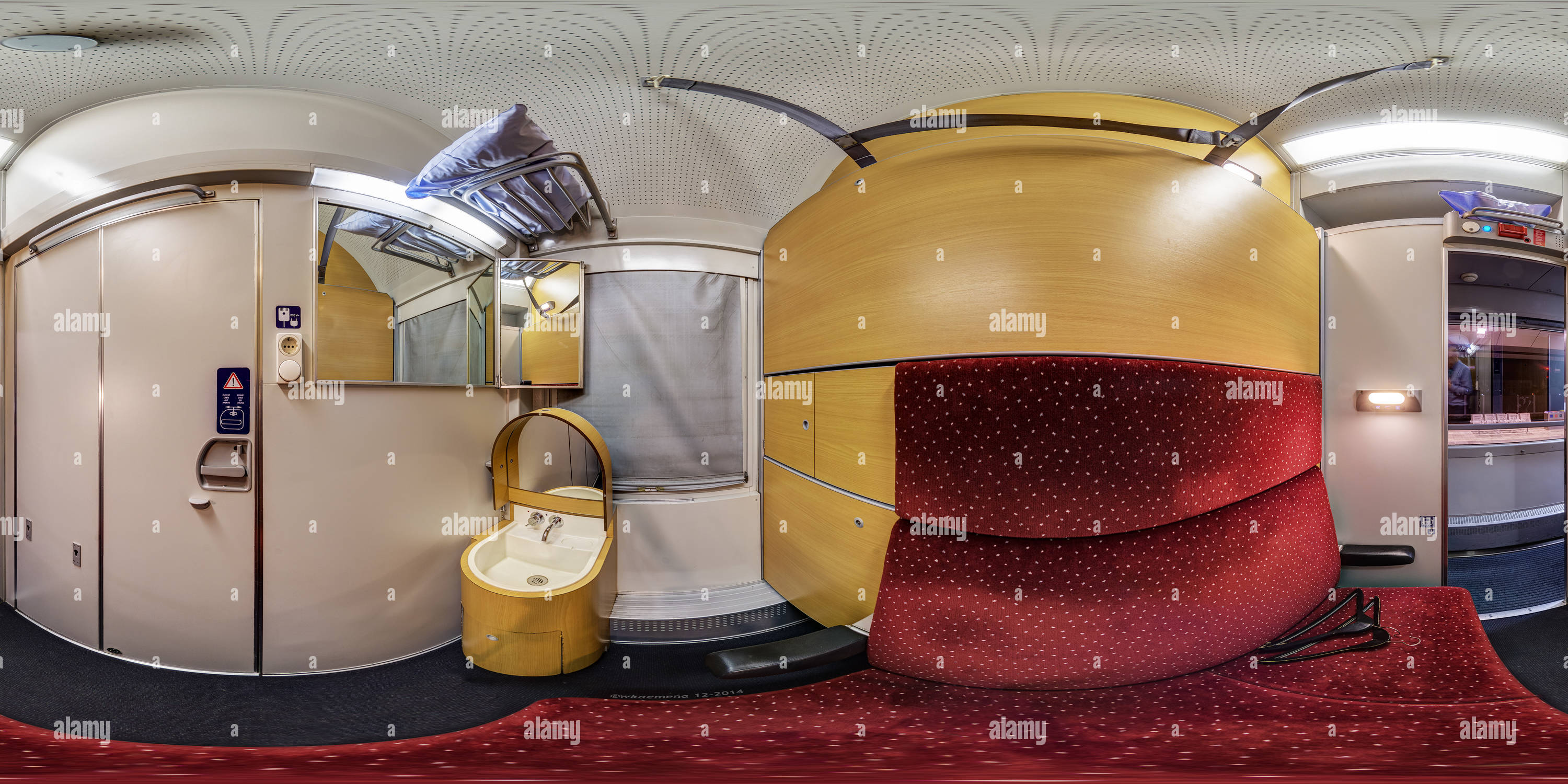 360 Grad Panorama Ansicht von ÖBB EuroNight Sleeping Car T2