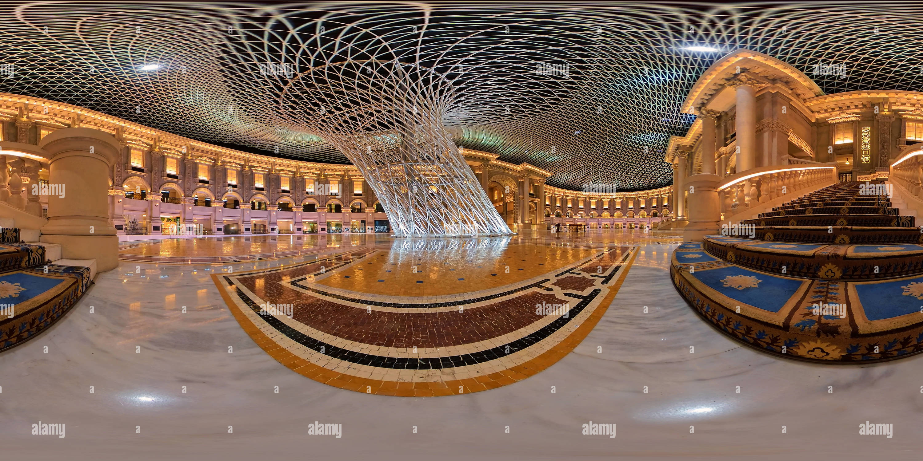 360 Grad Panorama Ansicht von Constellation Plaza, Foshan Louvre International Furniture Art Exhibition Centre