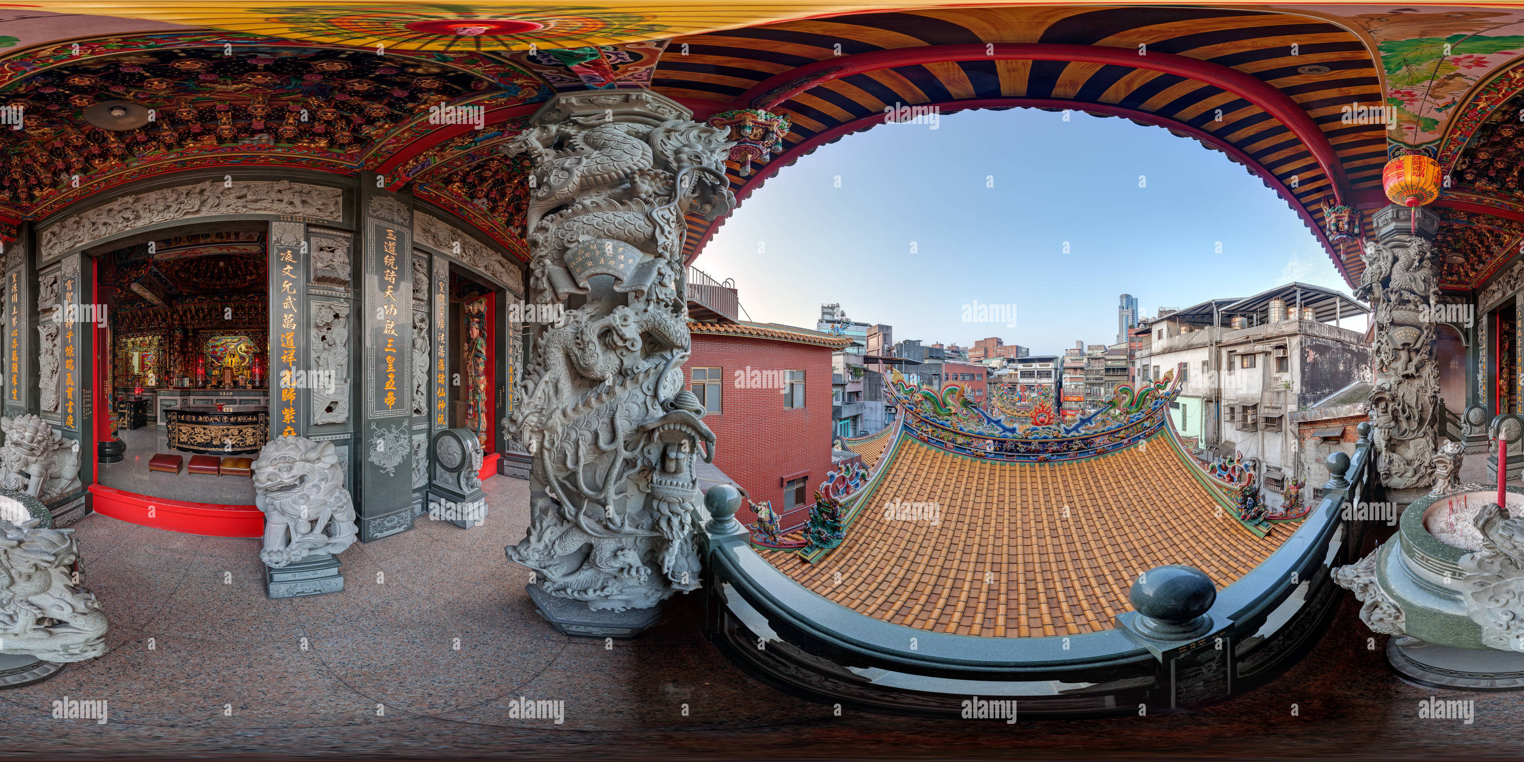 360 Grad Panorama Ansicht von Keelung - Dianji-Tempel -11 - Taiwan -2013