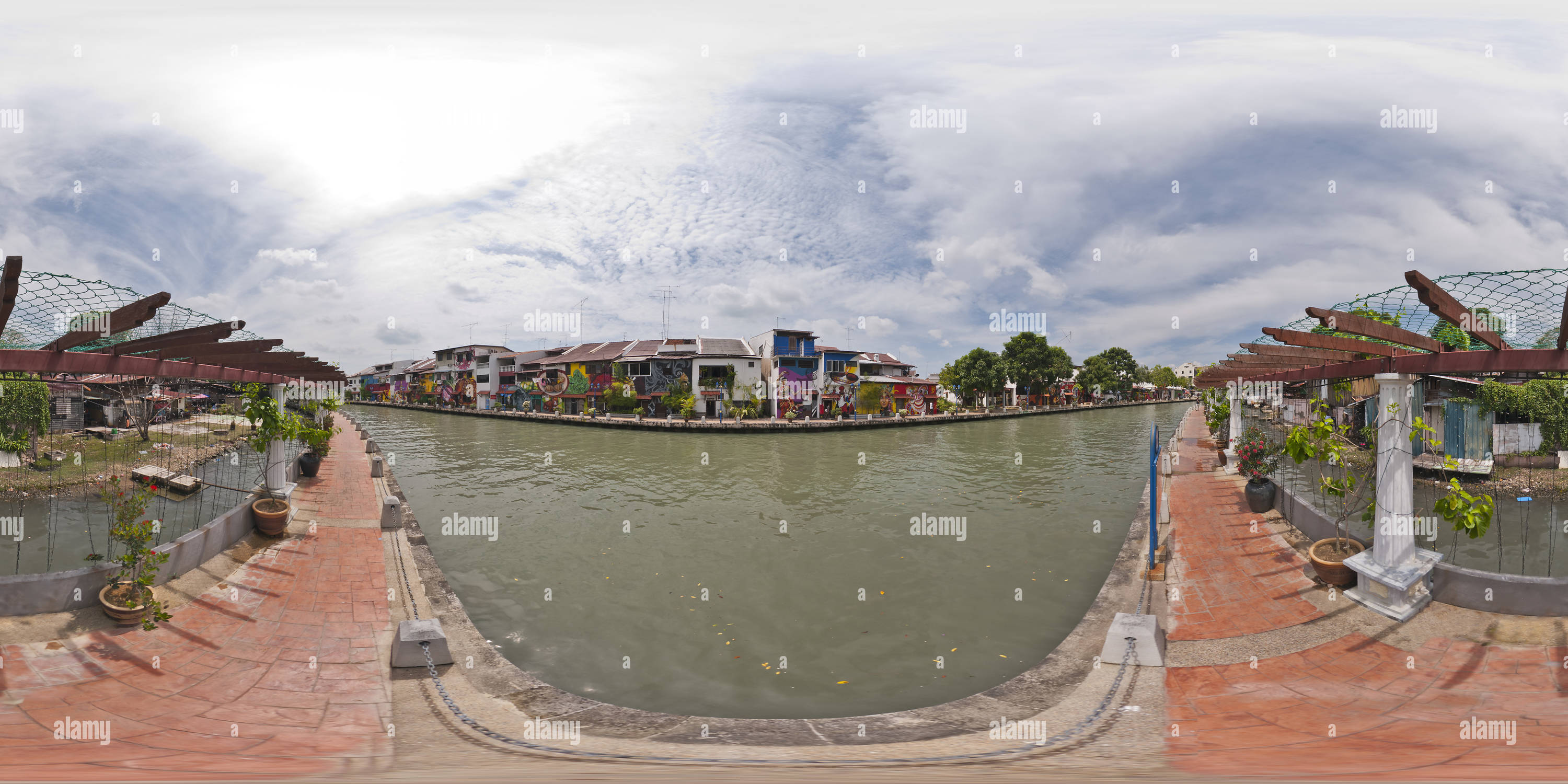 360 Grad Panorama Ansicht von Melaka River 2012