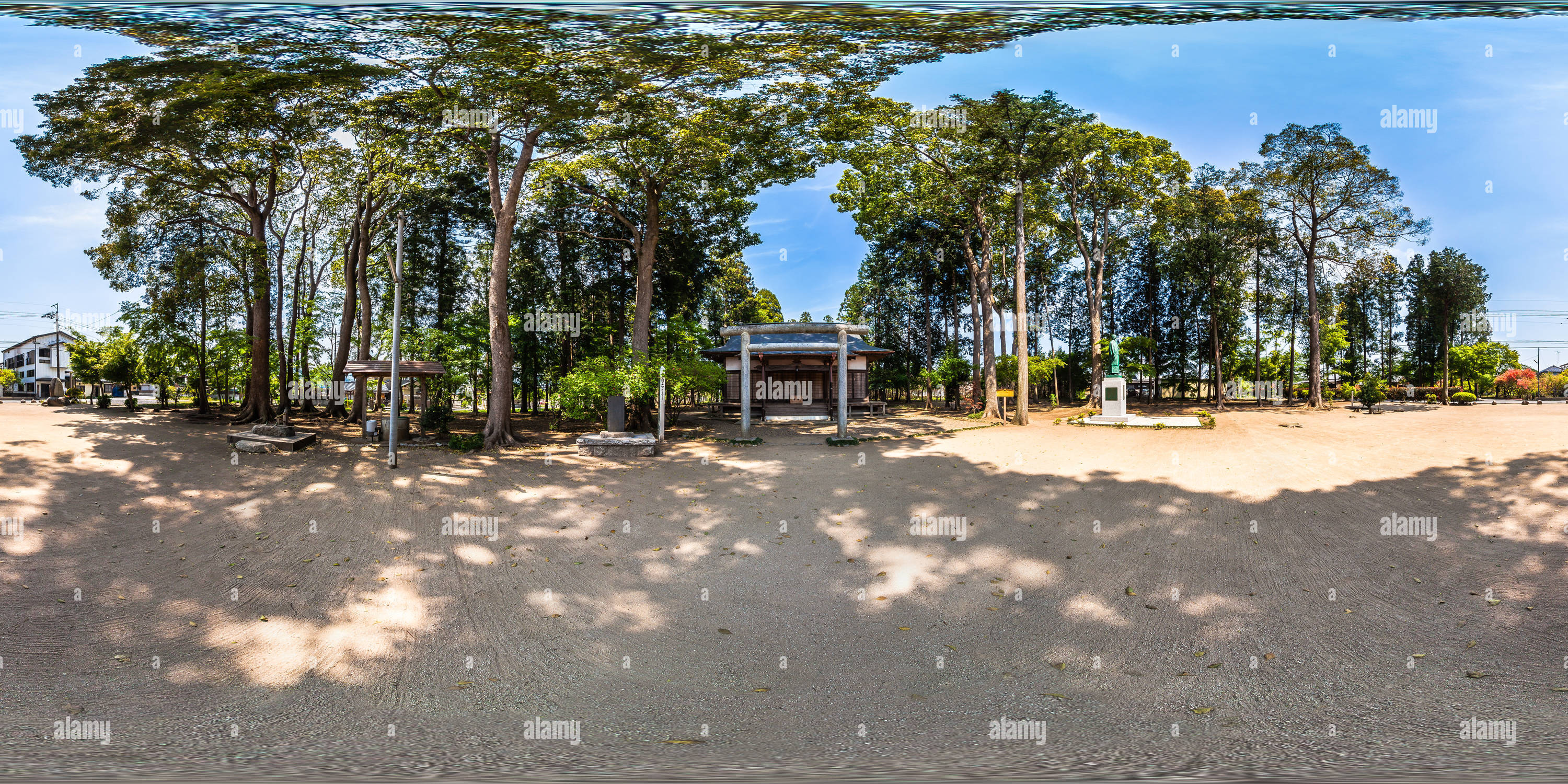 360 Grad Panorama Ansicht von Aiki-Schrein - Ibaraki Branch Dojo - Iwama - Ibaraki - Japan