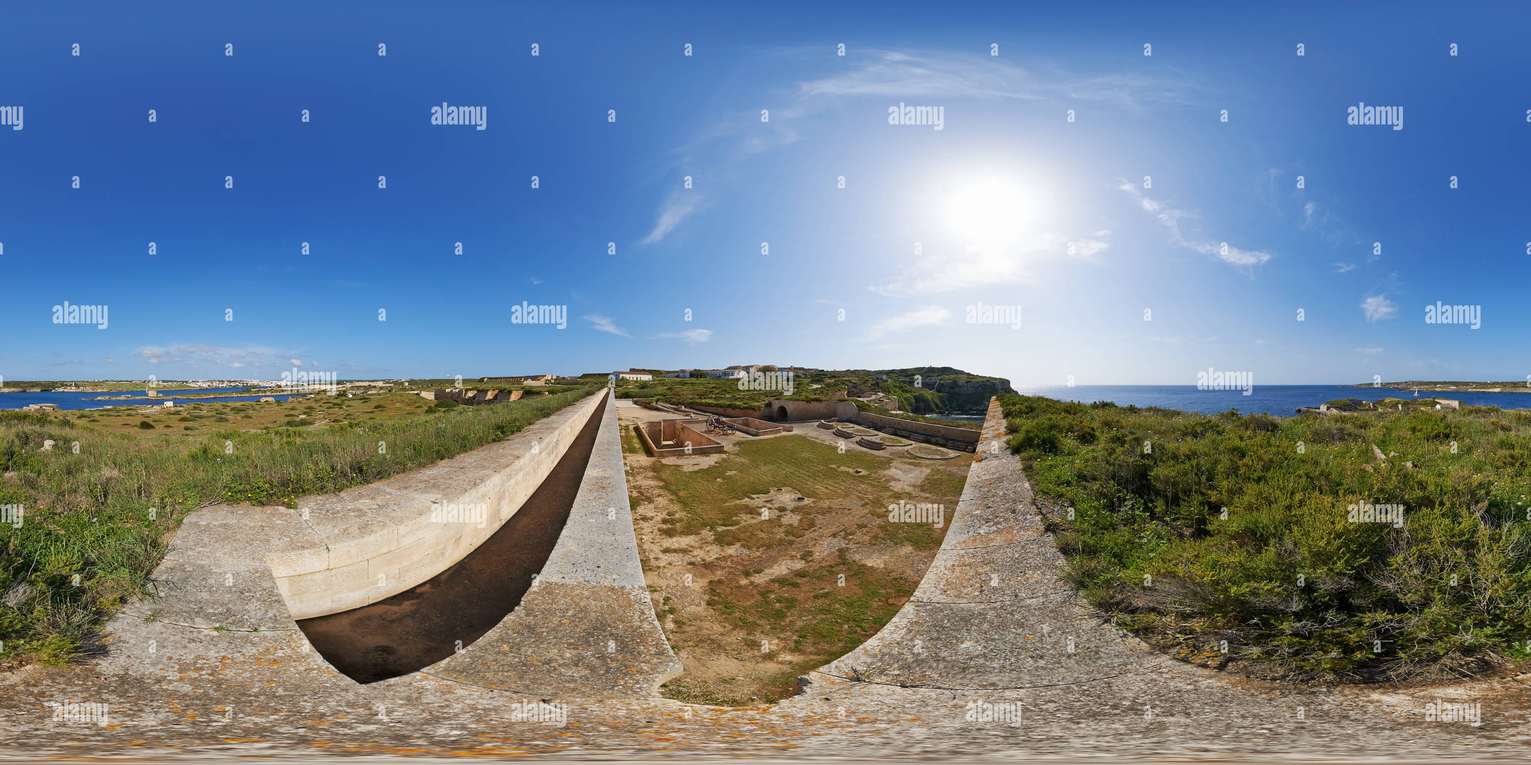 360 Grad Panorama Ansicht von Fortaleza de La Mola, Menorca