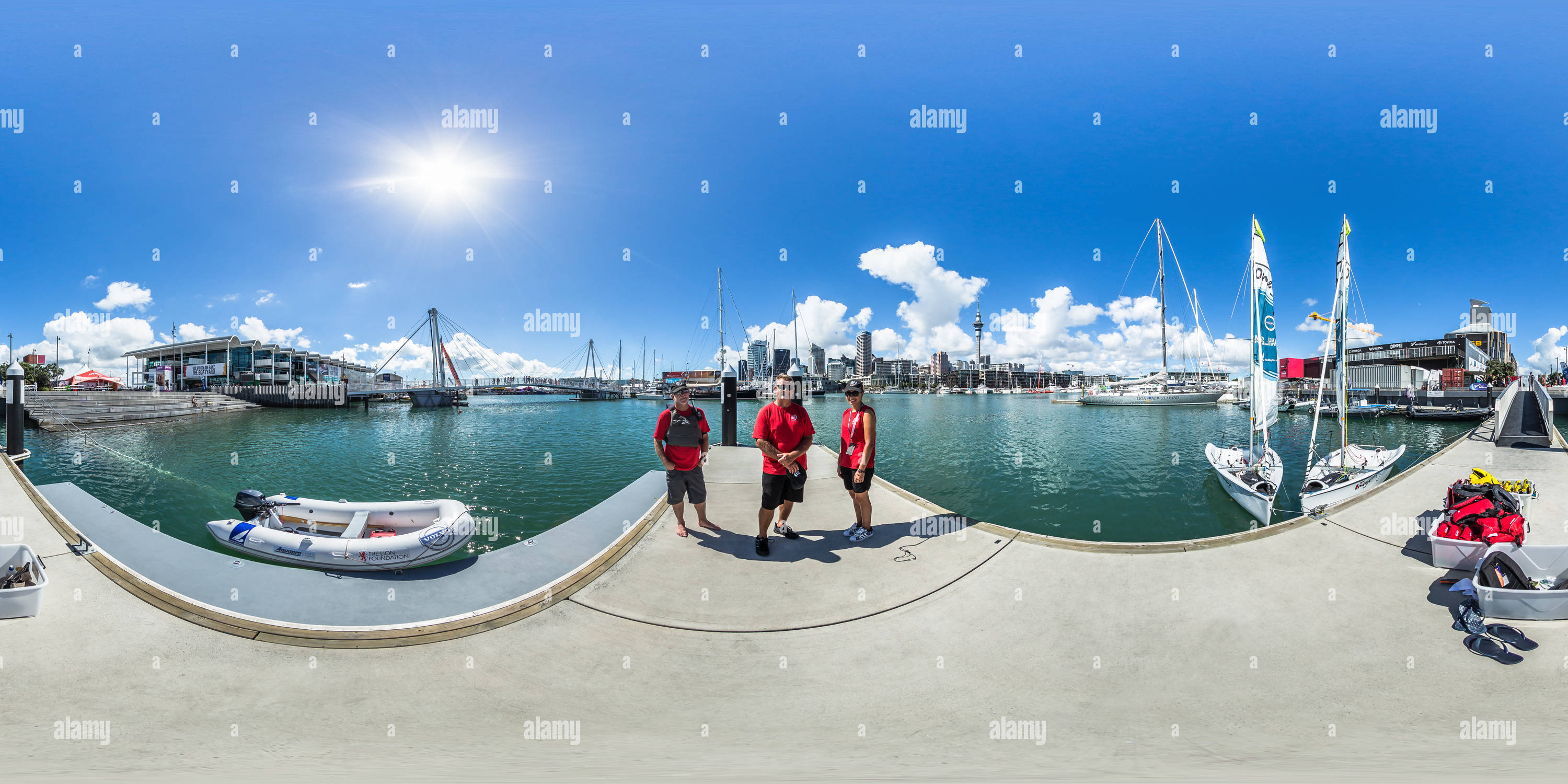 360 Grad Panorama Ansicht von Volvo Sailing have a Go - Race Village - Volvo Ocean Race 2015 Auckland Stopover - Neuseeland