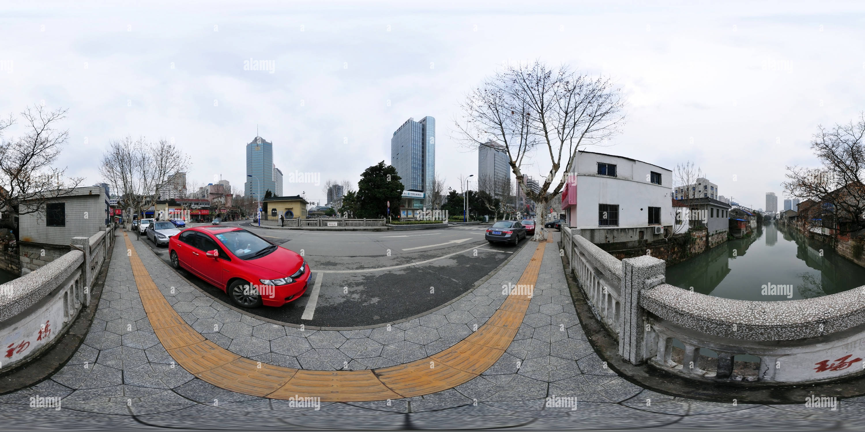 360 Grad Panorama Ansicht von Brücke über den Großen Kanal von Peking-Hangzhou Zhuochu 琢初桥 (308055)