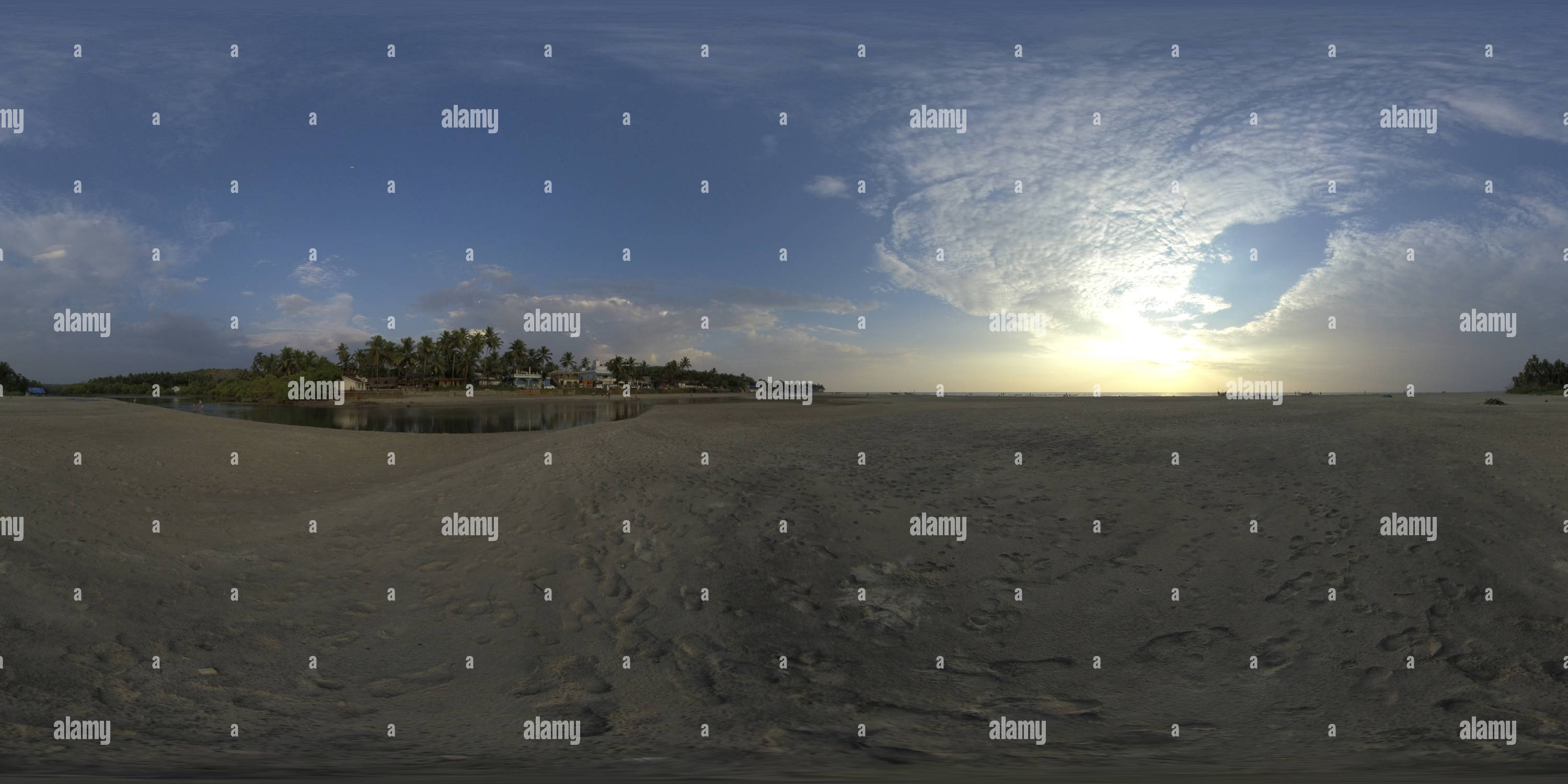 360 Grad Panorama Ansicht von Mandrim Beach