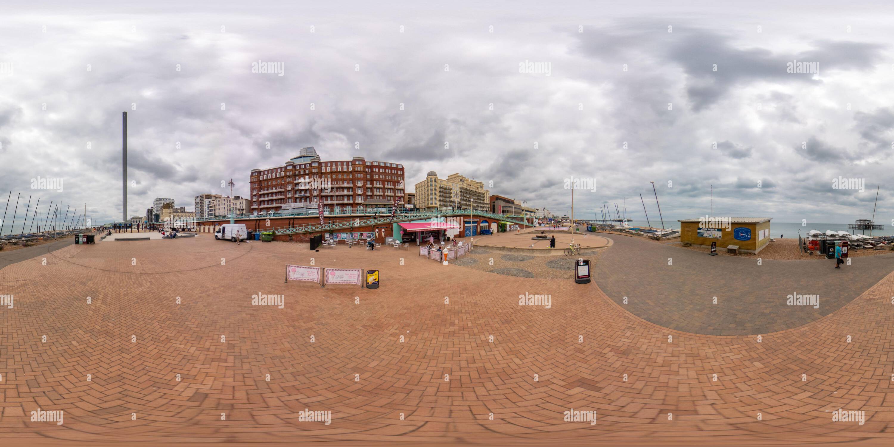 360 Grad Panorama Ansicht von 360 vr Foto Brighton Beach Großbritannien