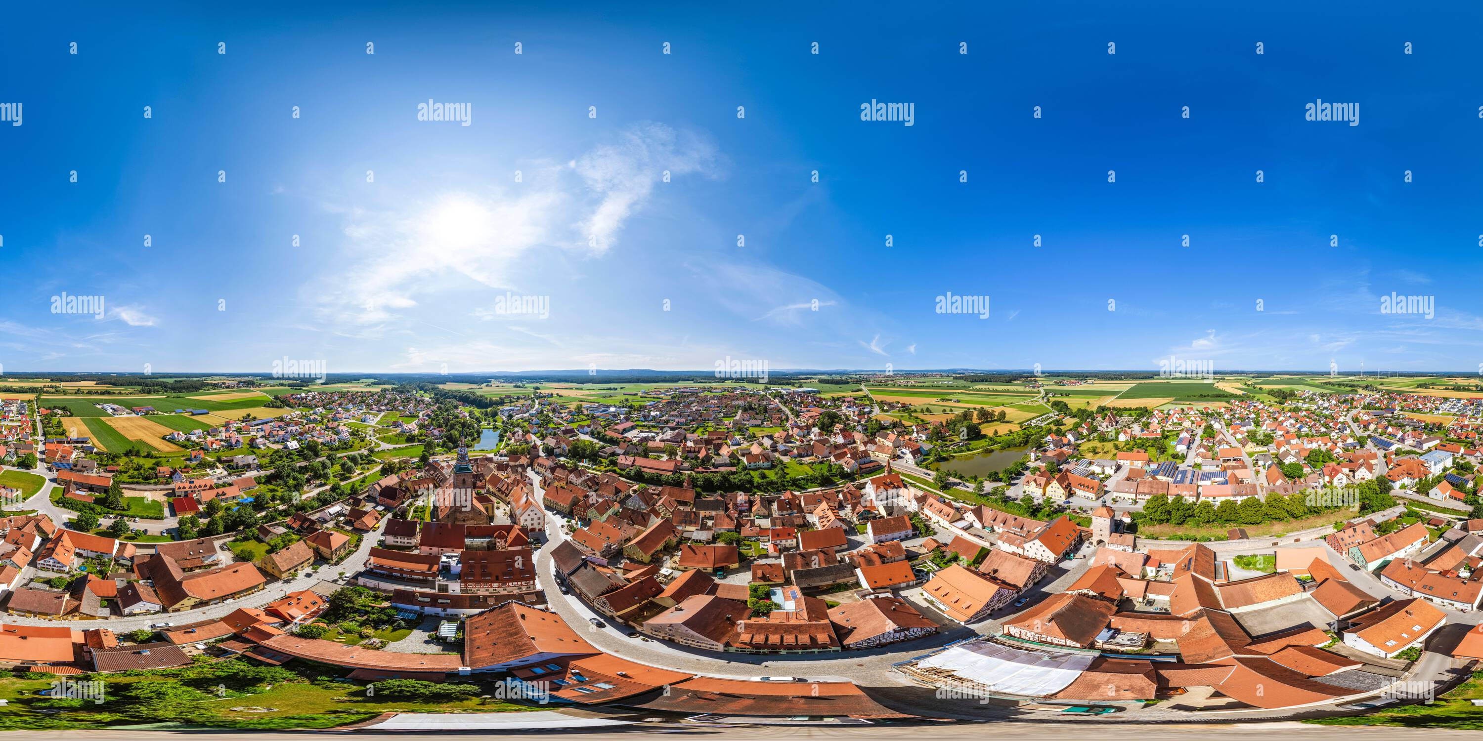 360 Grad Panorama Ansicht von Luftaufnahme nach Wolframs-Eschenbach