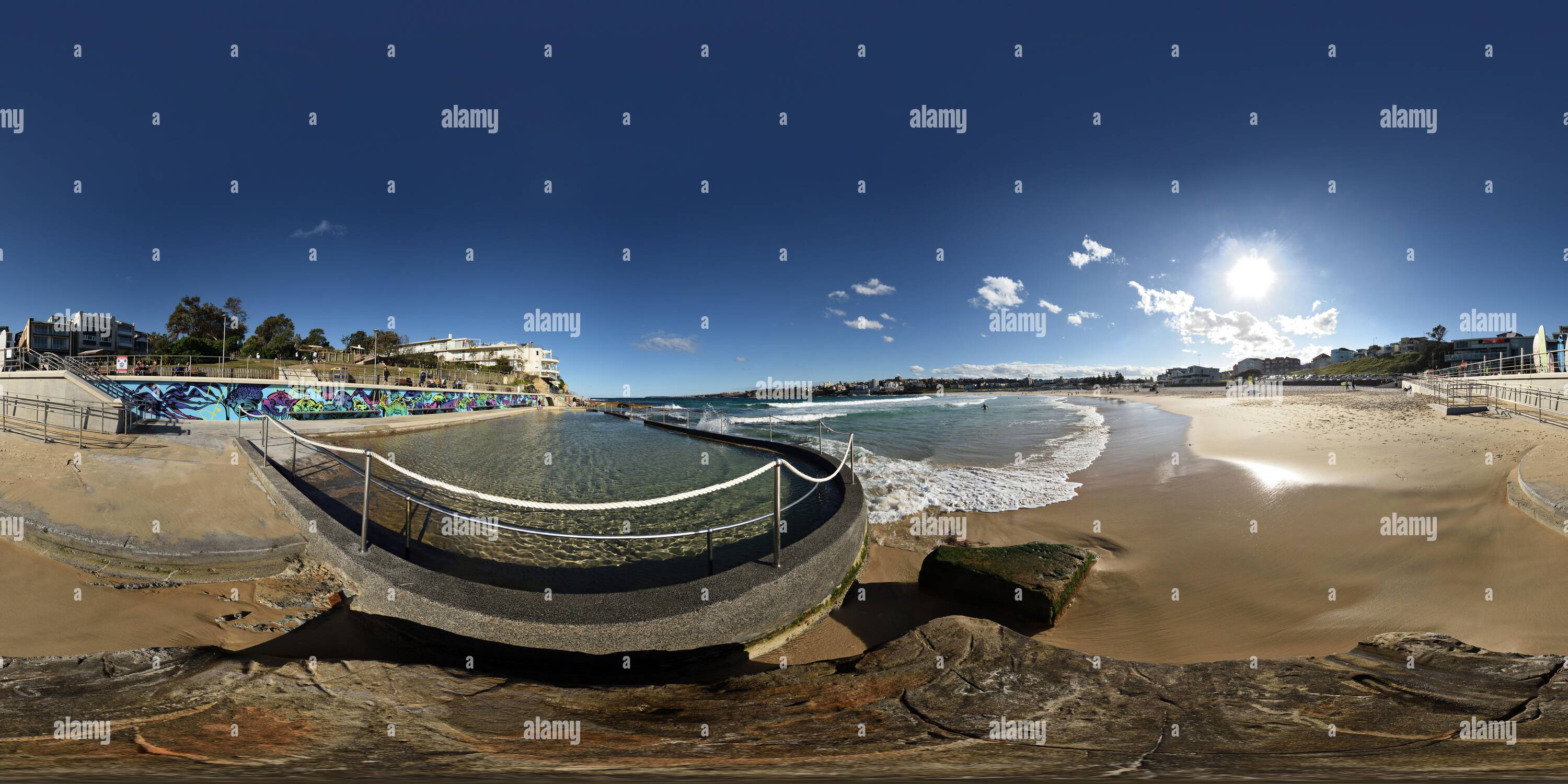 360 Grad Panorama Ansicht von 360-Grad-Panorama von North Bondi Ocean Pools, Sydney, Australien